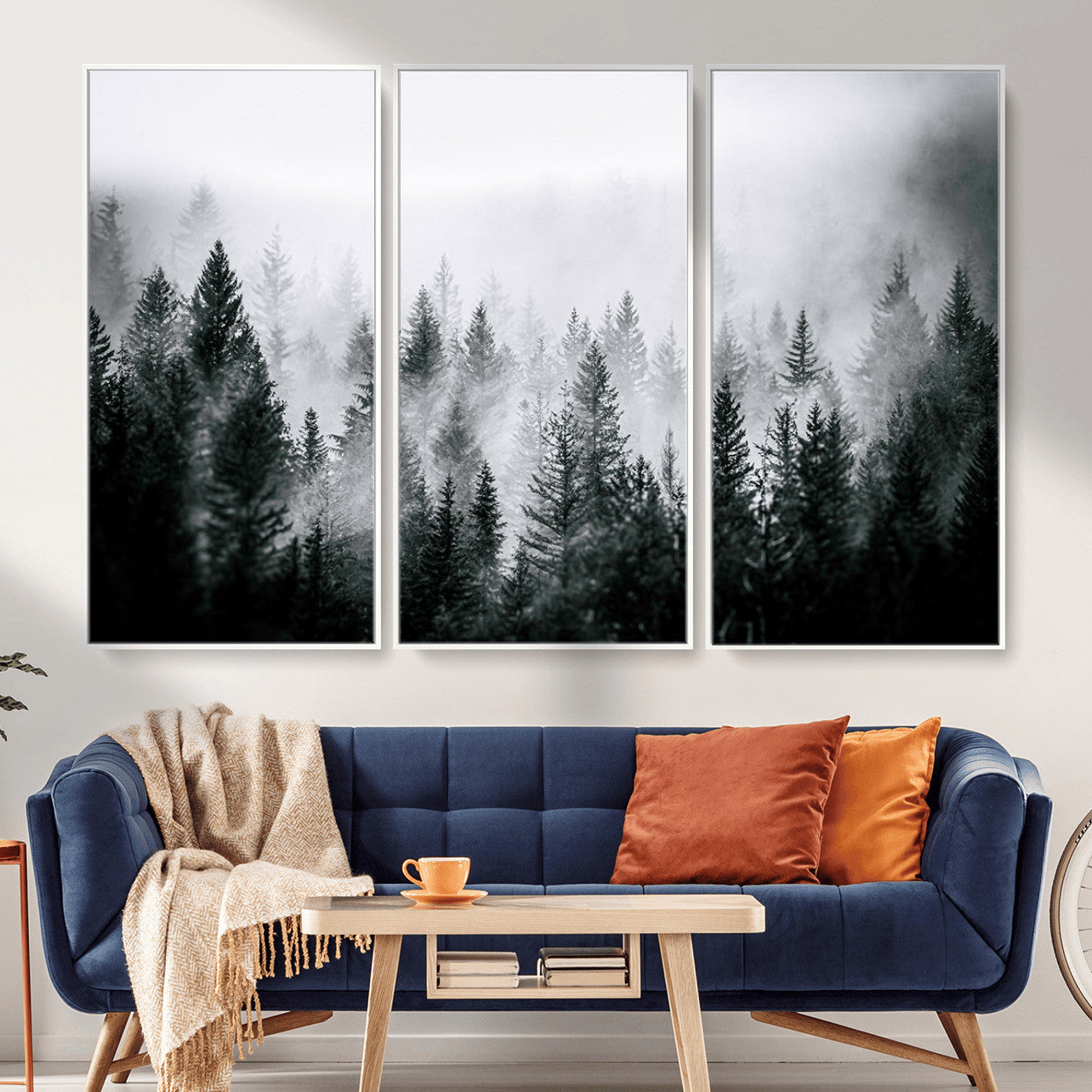Foggy Forest Wall Art Canvas Print – Mountain Woodland