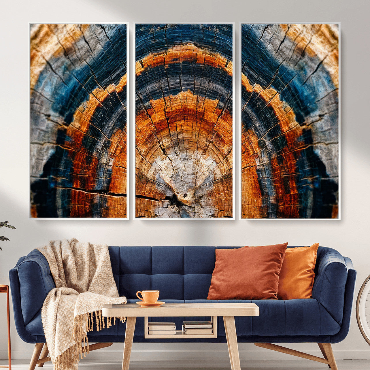Abstract Wood Grain Canvas Print, Tree Ring Pattern Wall