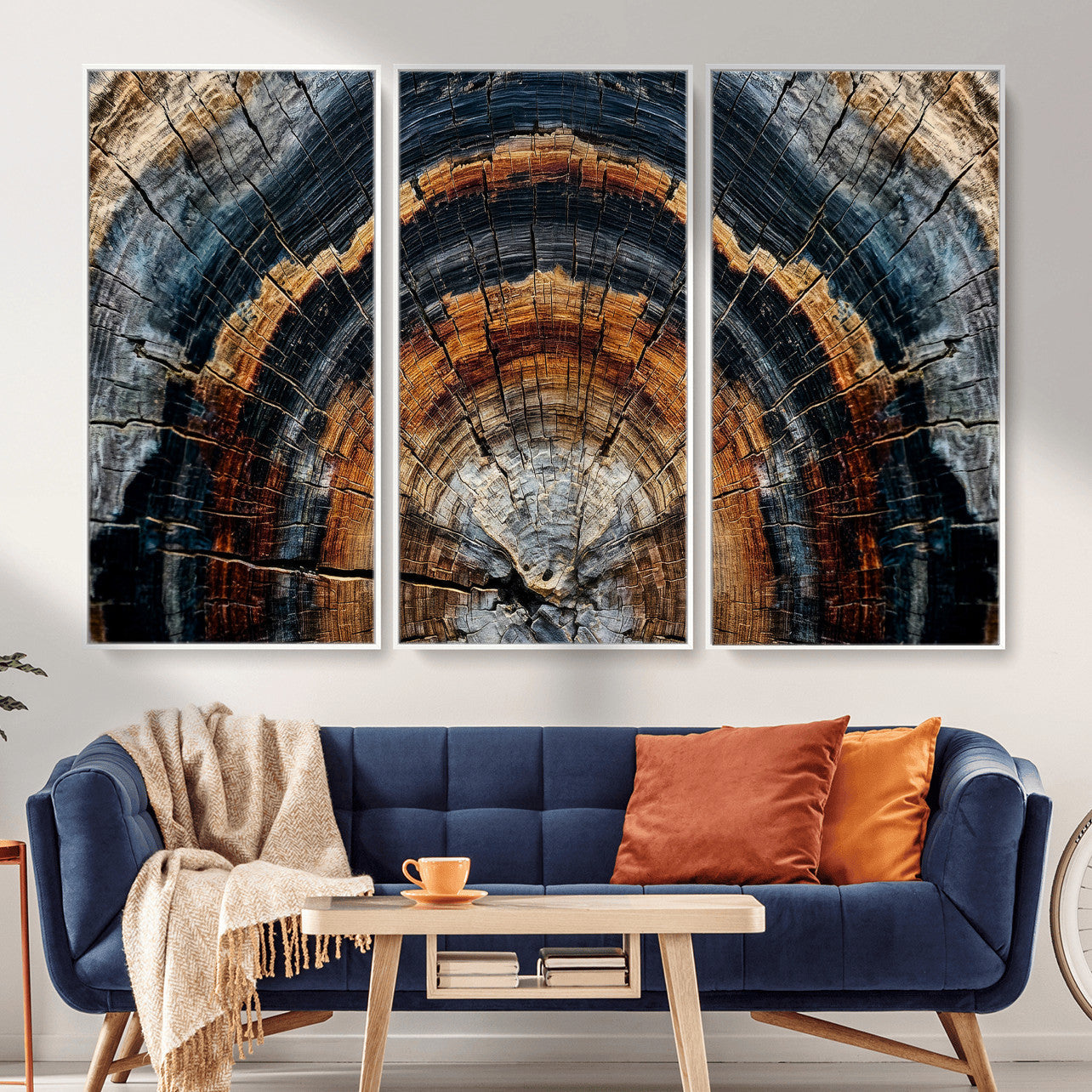 Abstract Wood Grain Canvas Print, Tree Ring Pattern Wall