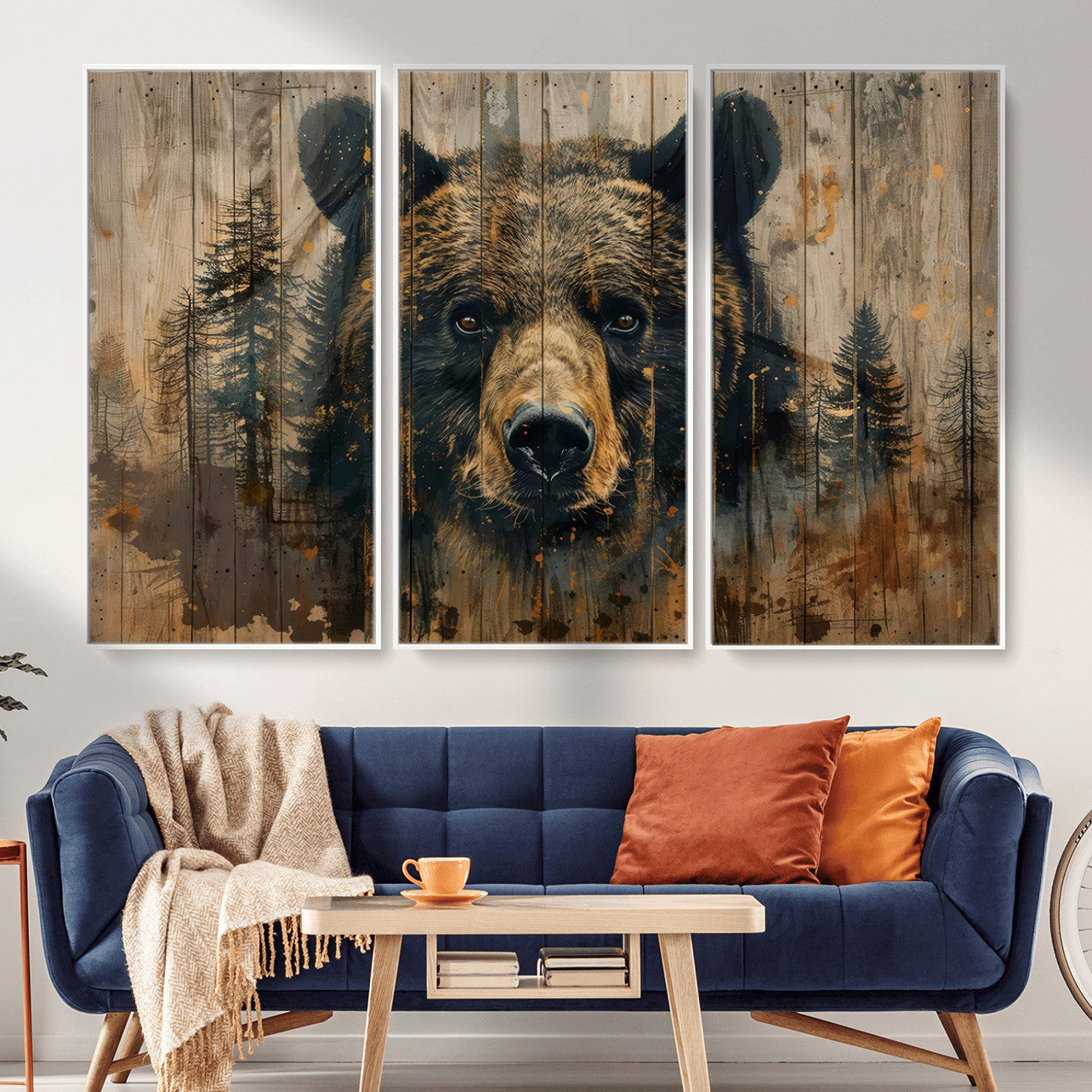 Abstract 399 Bear Wall Art | Rustic Cabin Wall Decor with