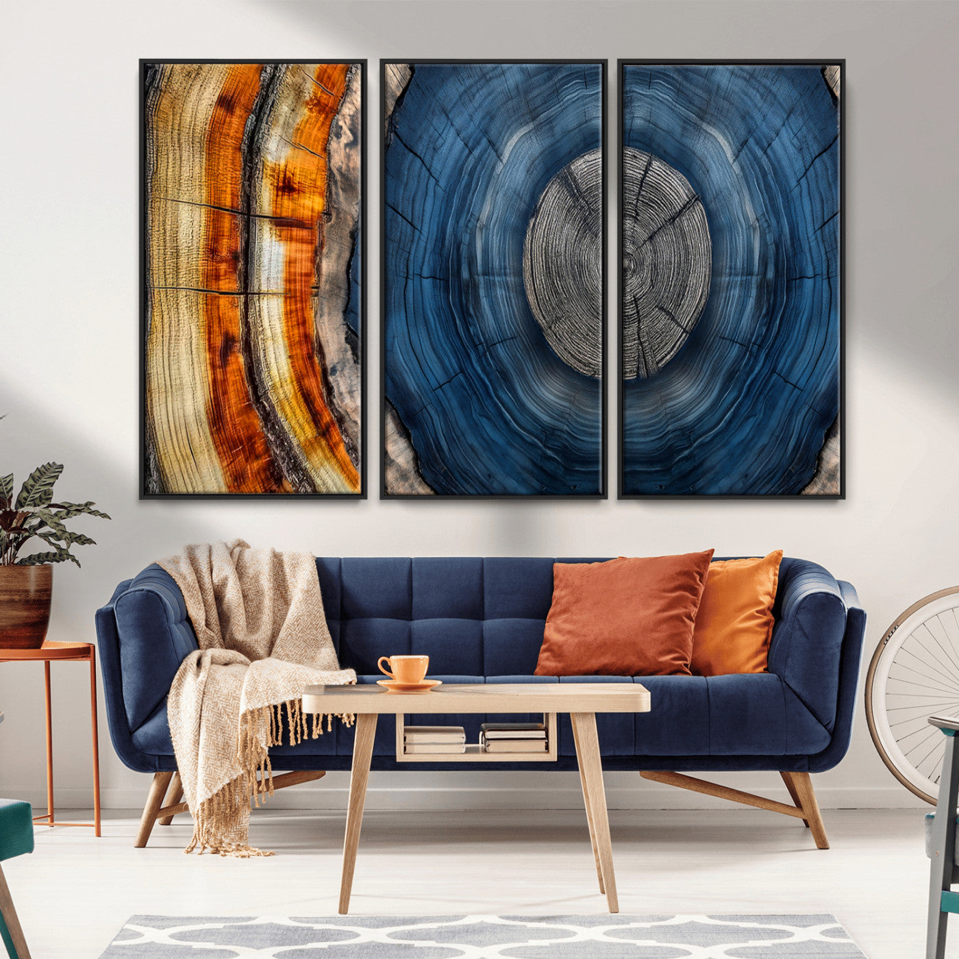 Abstract Tree Rings Wall Art Canvas Print – Modern Wood
