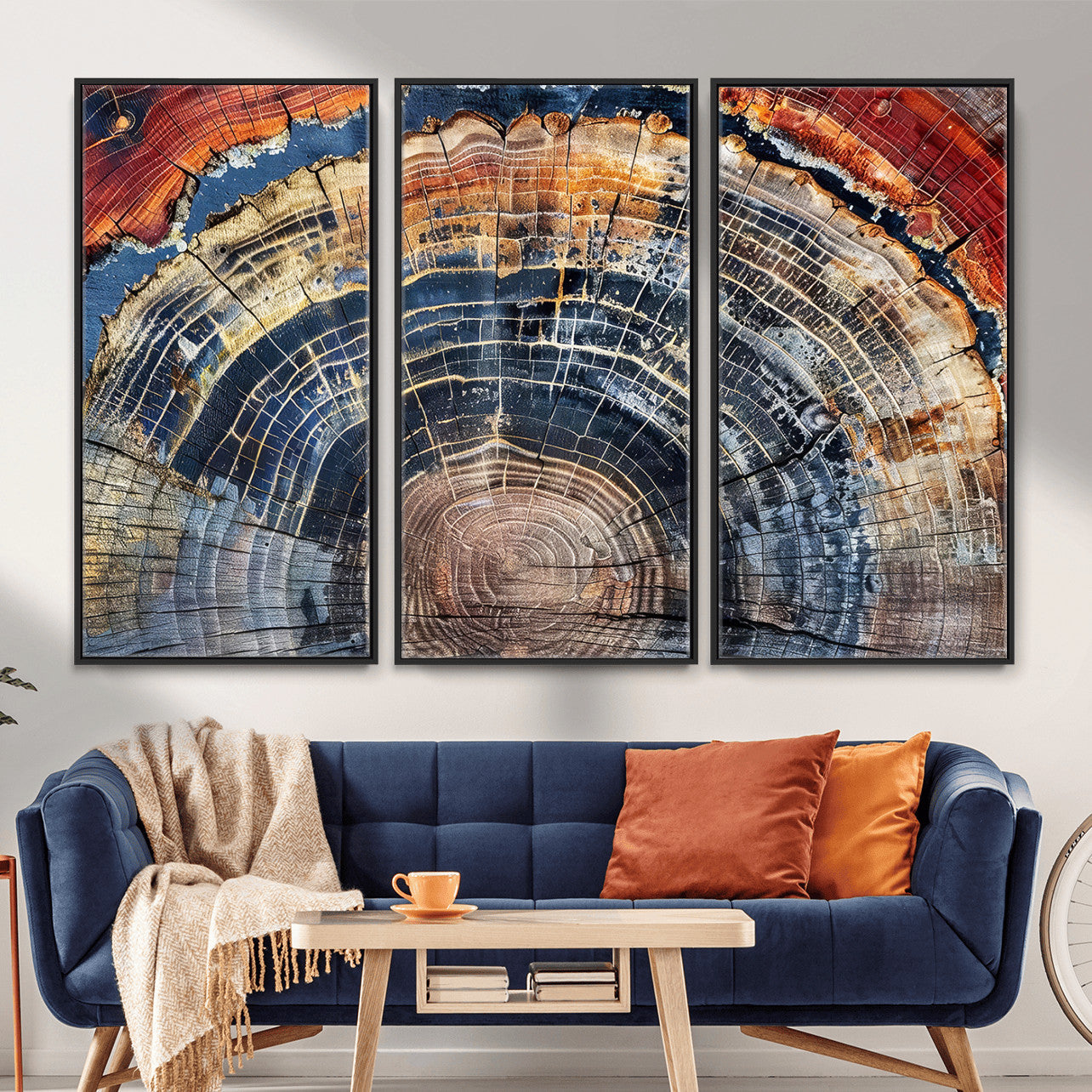 Tree Rings Wall Art Canvas Print – Framed Wood Art Picture