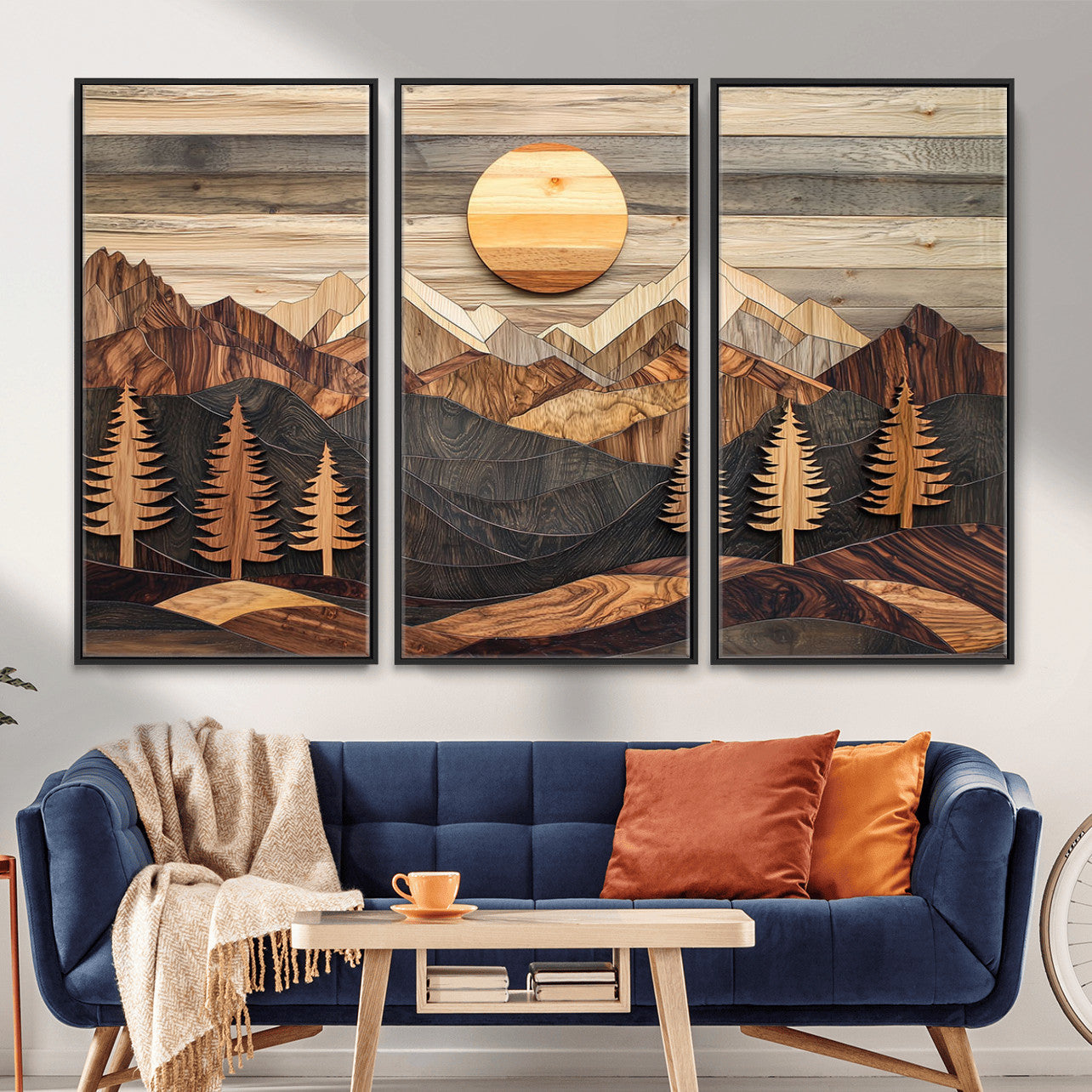 Wood Mountain Wall Art Canvas Print – Layered Forest and