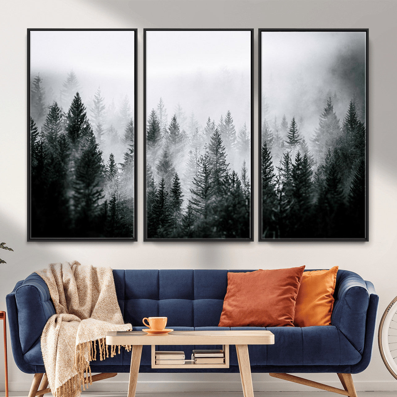 Foggy Forest Wall Art Canvas Print – Mountain Woodland