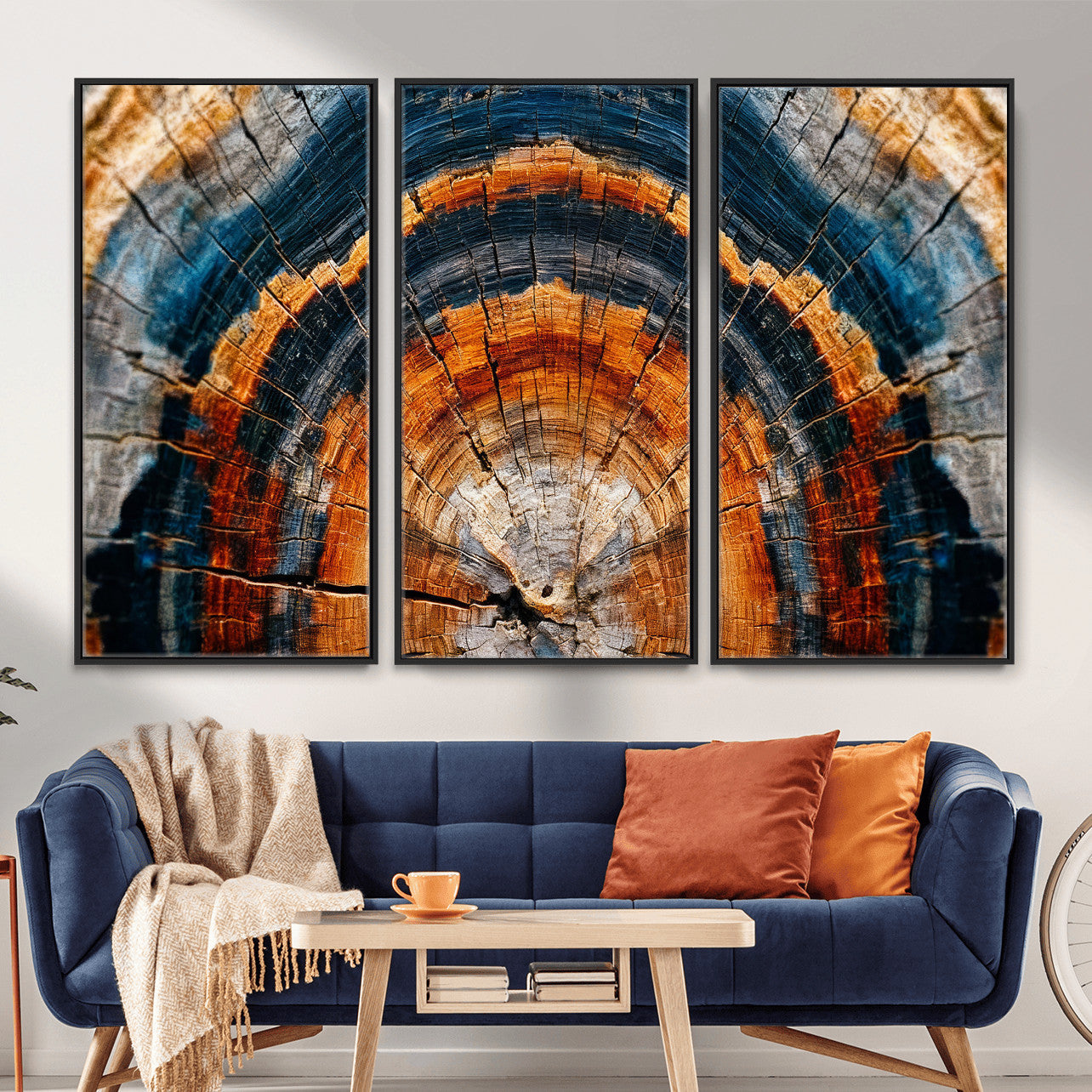 Abstract Wood Grain Canvas Print, Tree Ring Pattern Wall