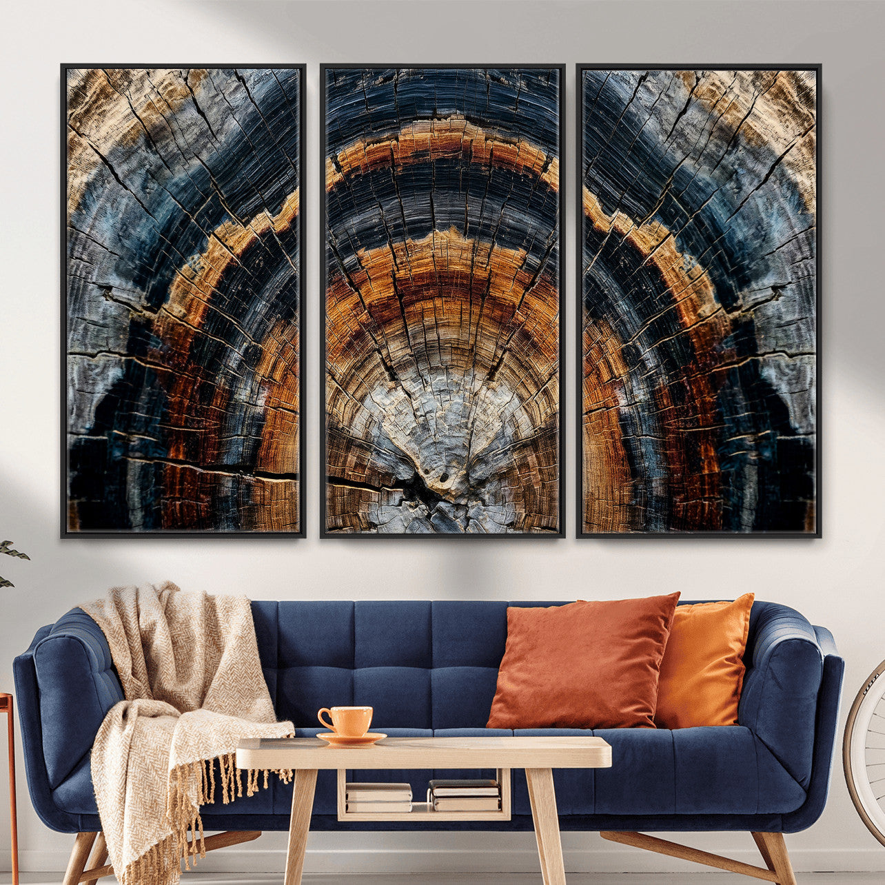 Abstract Wood Grain Canvas Print, Tree Ring Pattern Wall