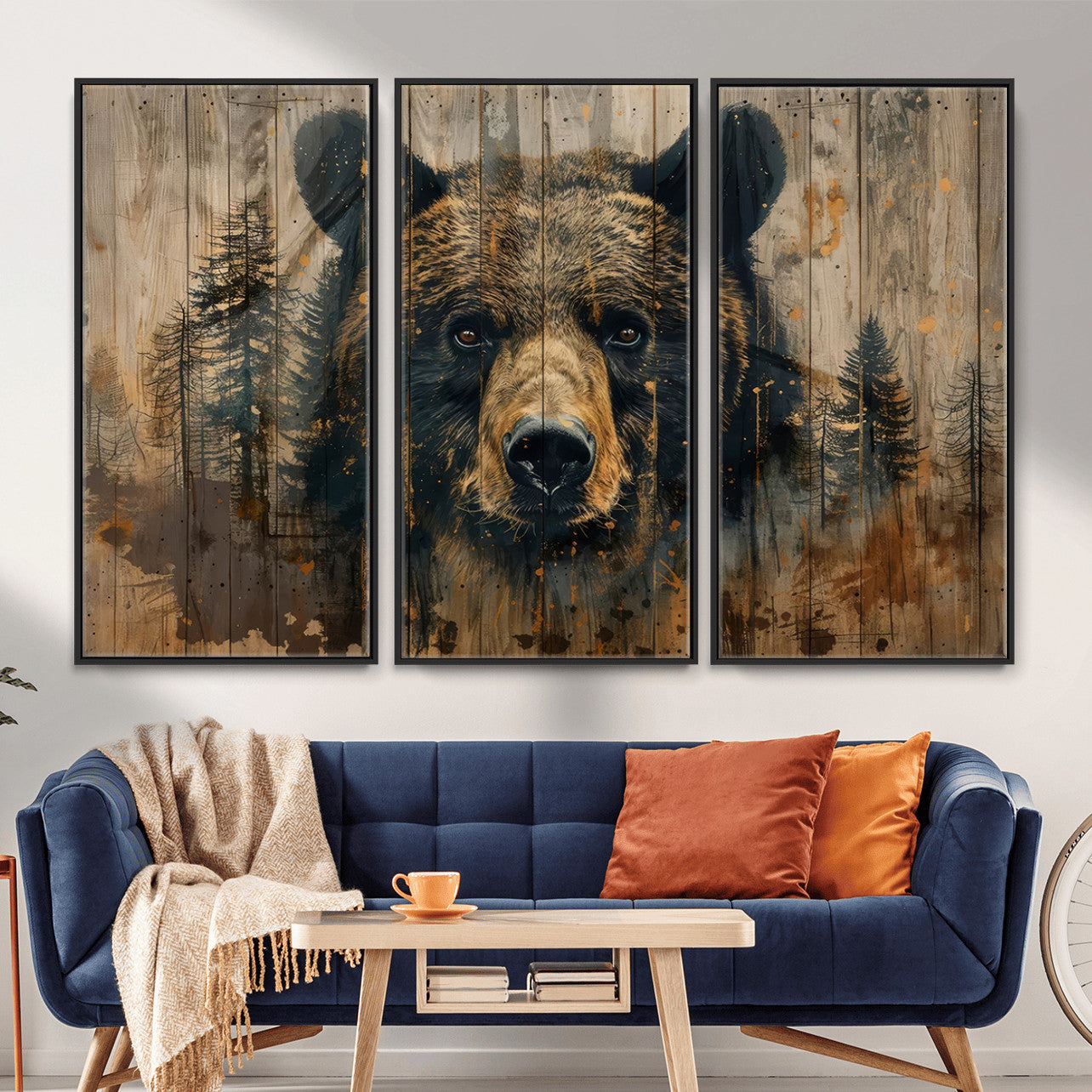 Abstract 399 Bear Wall Art | Rustic Cabin Wall Decor with