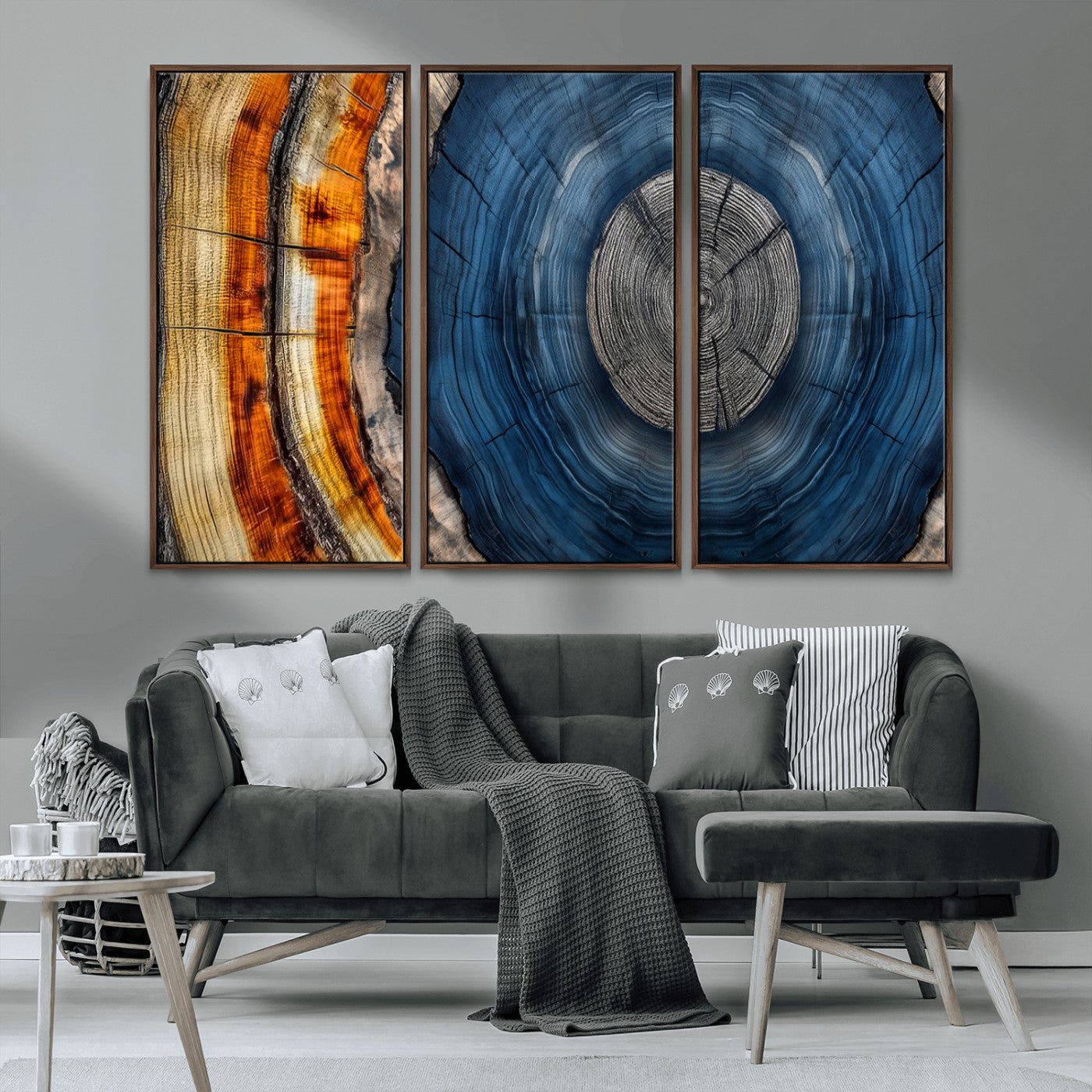 Abstract Tree Rings Wall Art Canvas Print – Modern Wood