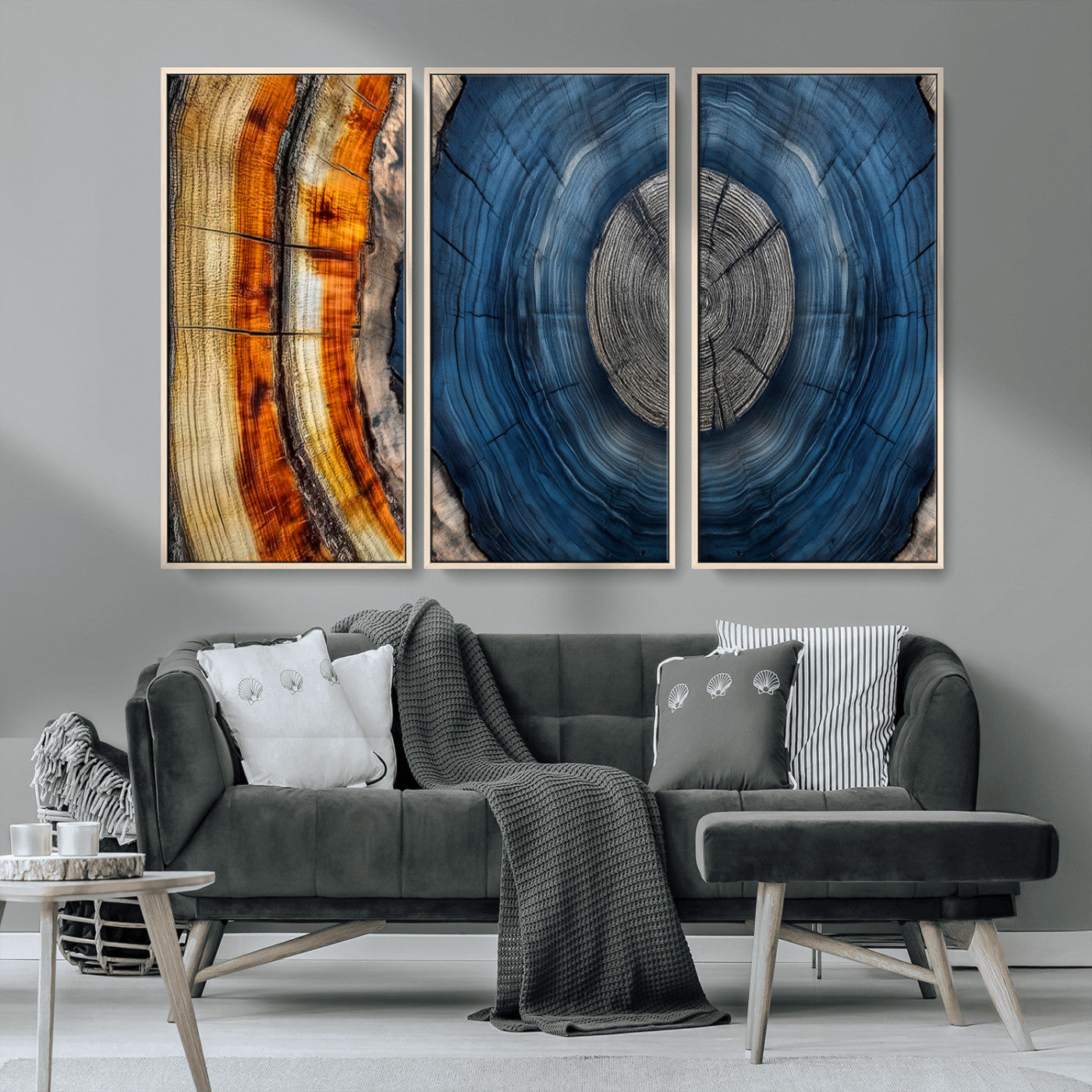 Abstract Tree Rings Wall Art Canvas Print – Modern Wood