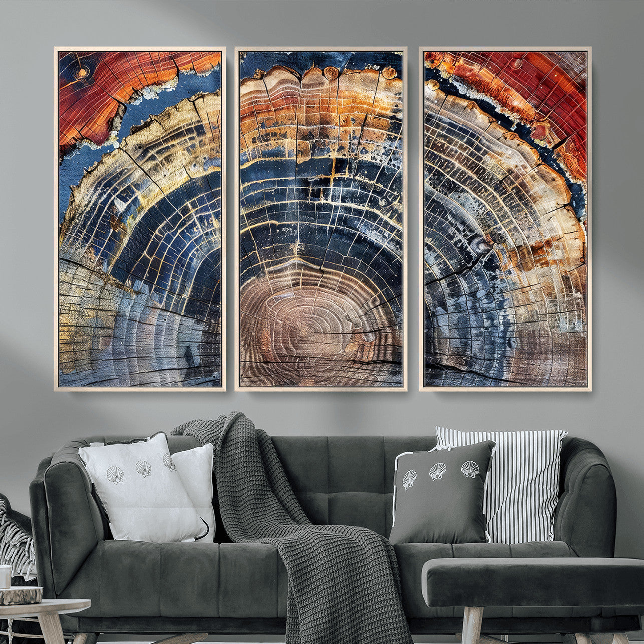 Tree Rings Wall Art Canvas Print – Framed Wood Art Picture