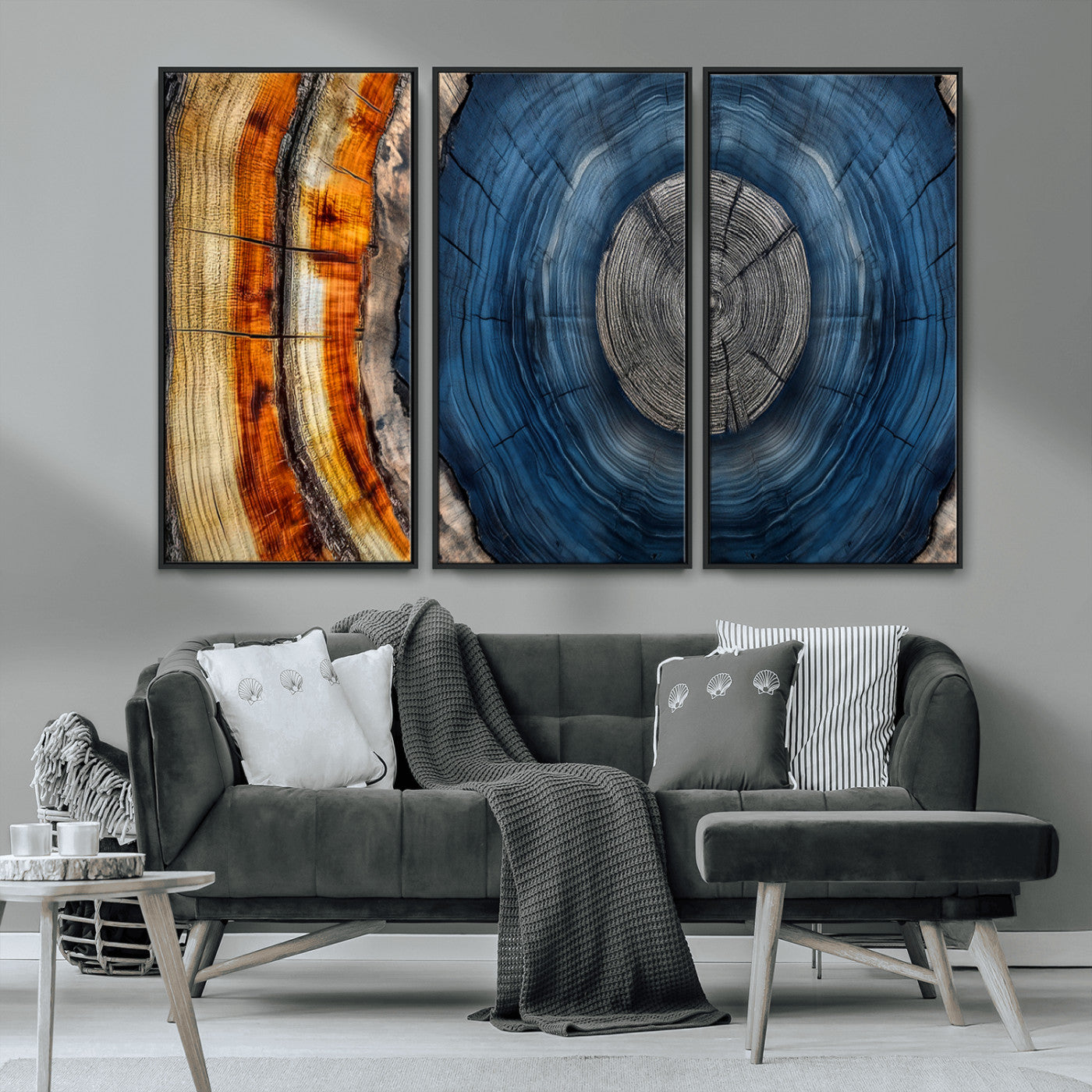 Abstract Tree Rings Wall Art Canvas Print – Modern Wood