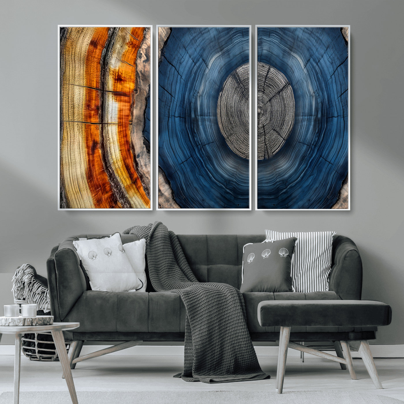 Abstract Tree Rings Wall Art Canvas Print – Modern Wood
