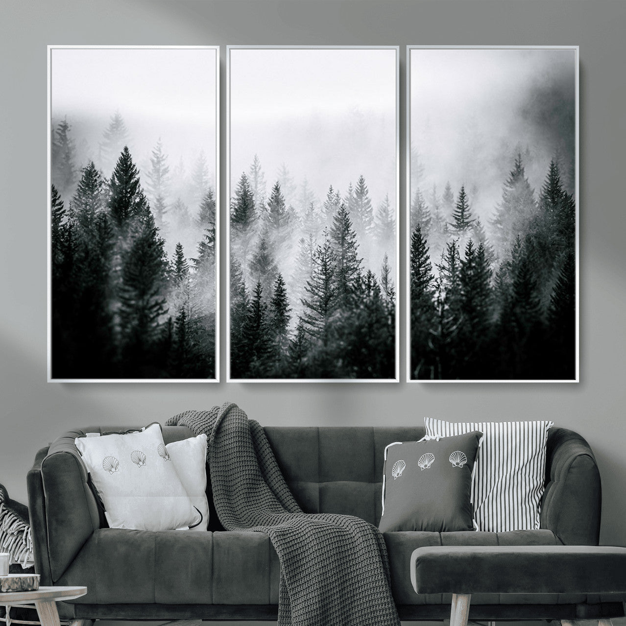 Foggy Forest Wall Art Canvas Print – Mountain Woodland