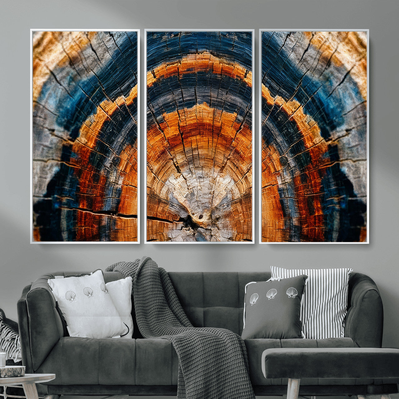Abstract Wood Grain Canvas Print, Tree Ring Pattern Wall