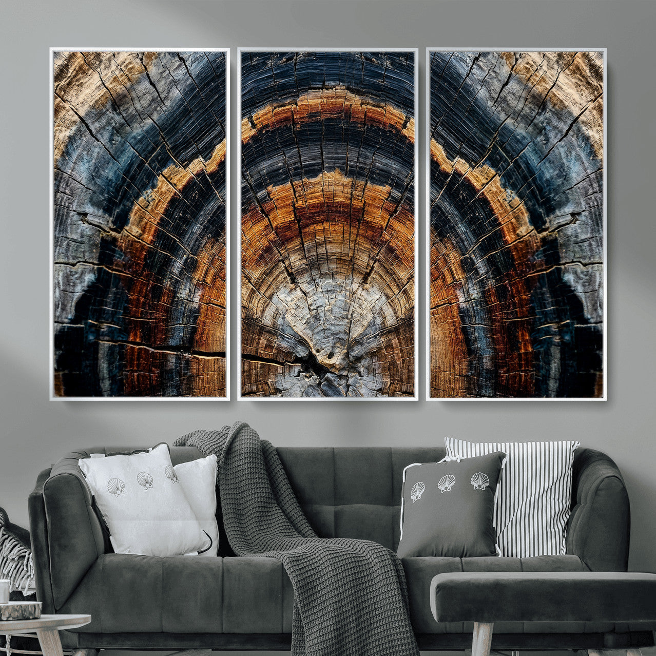 Abstract Wood Grain Canvas Print, Tree Ring Pattern Wall
