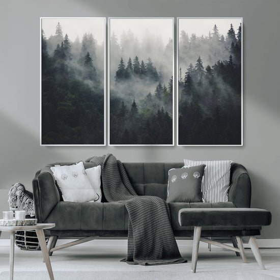 Nature Wall Decor - Serene Triptych Nature Print – Woodland