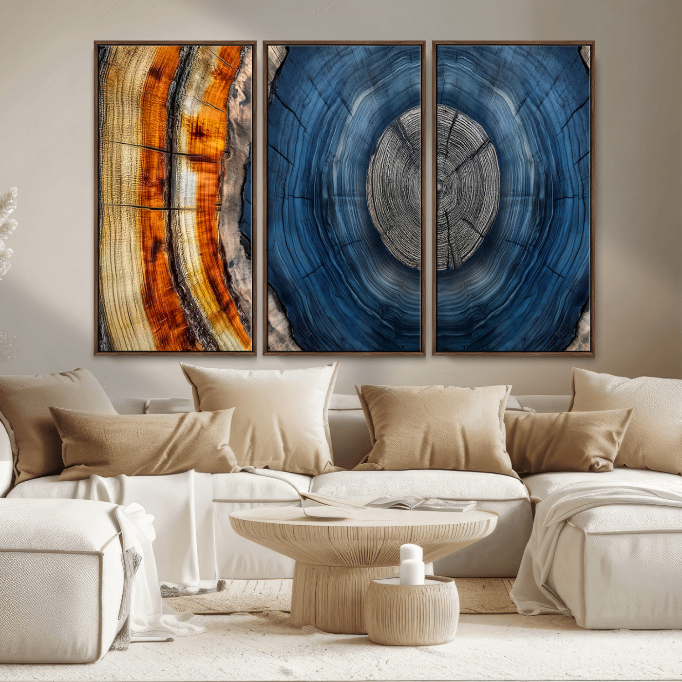 Abstract Tree Rings Wall Art Canvas Print – Modern Wood
