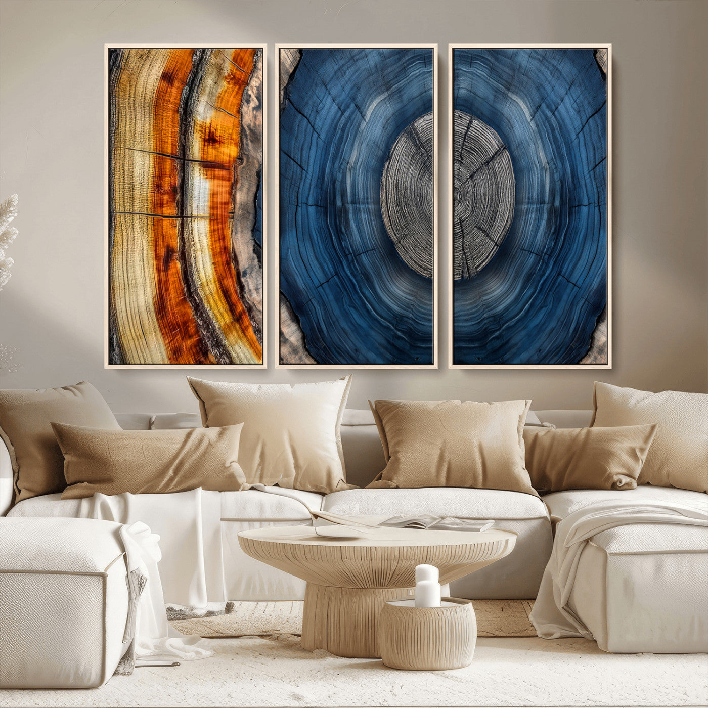 Abstract Tree Rings Wall Art Canvas Print – Modern Wood