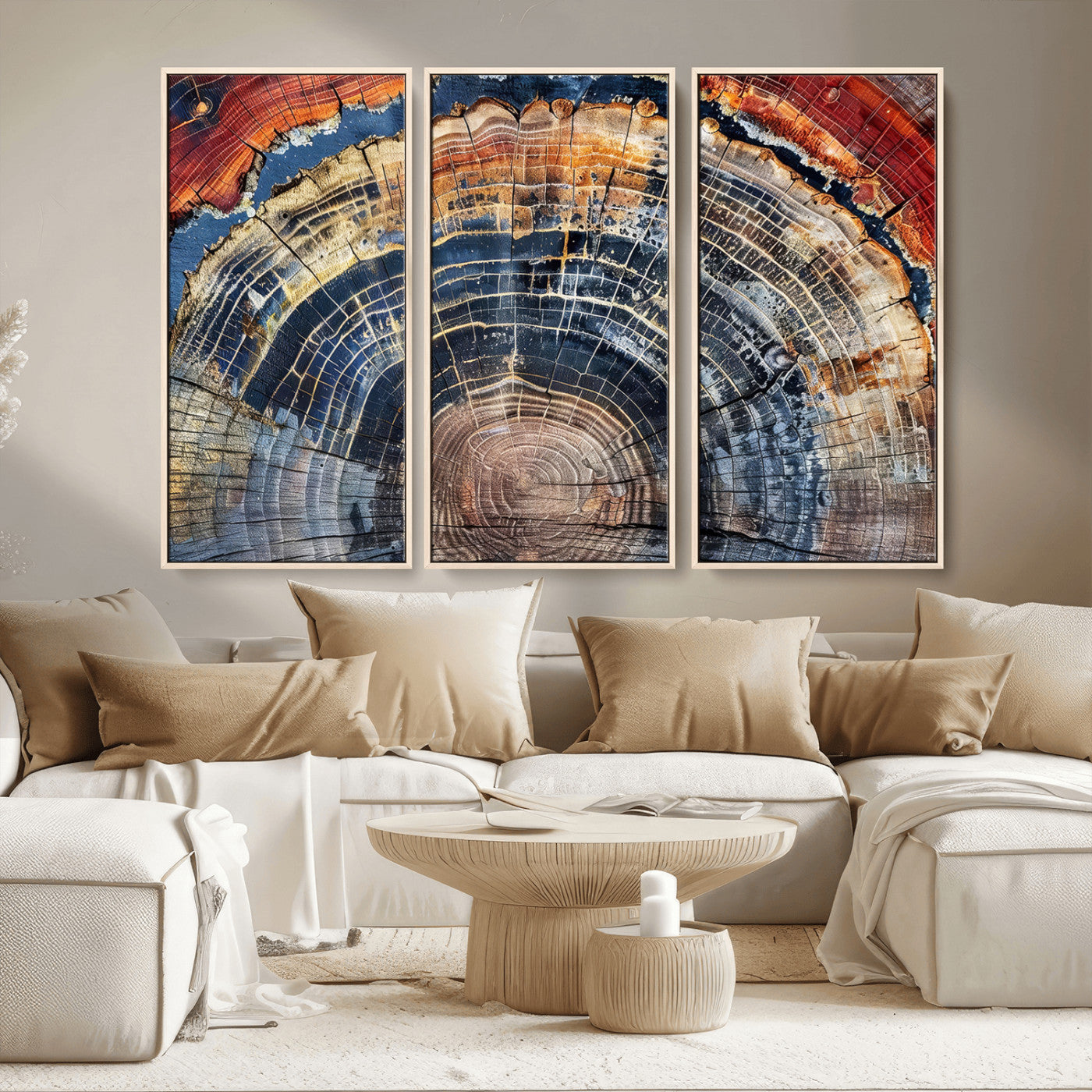 Tree Rings Wall Art Canvas Print – Framed Wood Art Picture