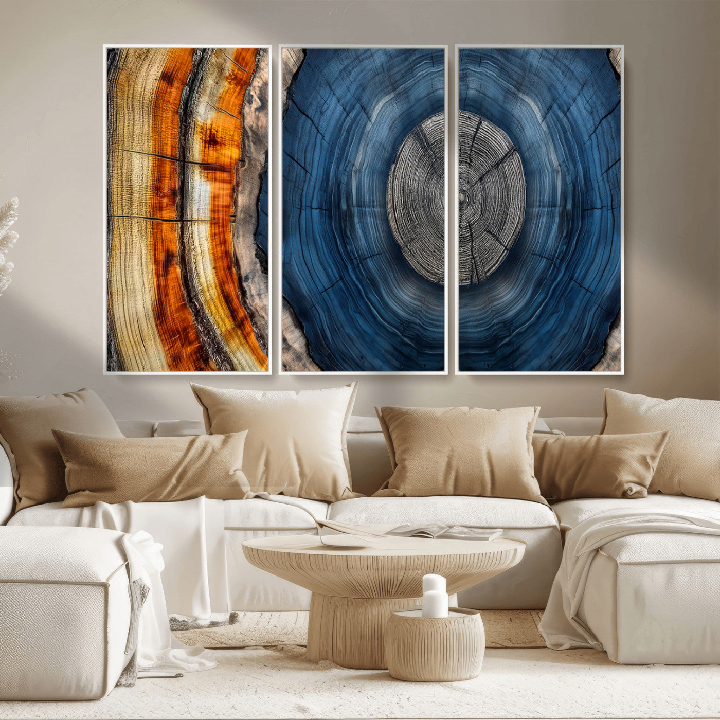 Abstract Tree Rings Wall Art Canvas Print – Modern Wood