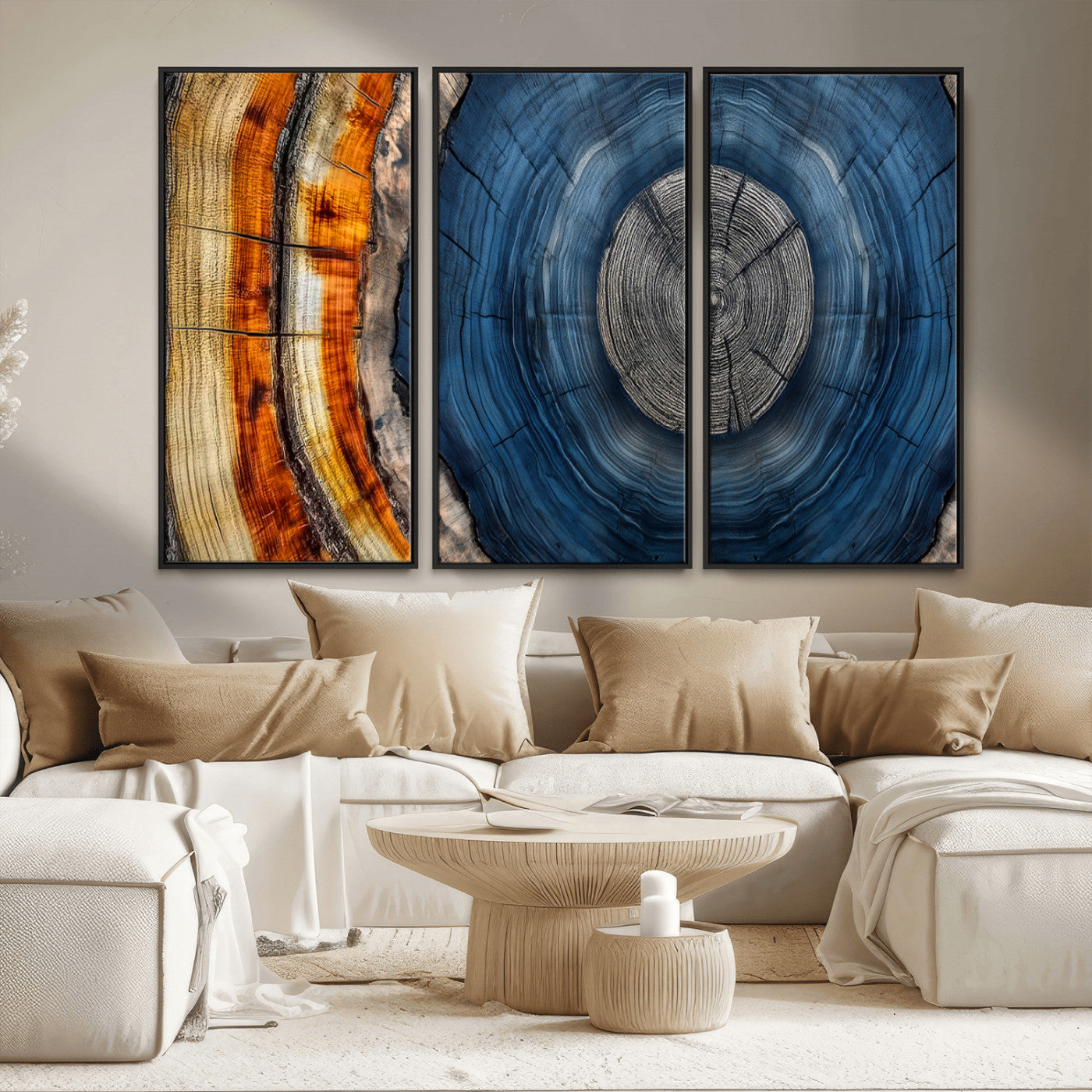 Abstract Tree Rings Wall Art Canvas Print – Modern Wood