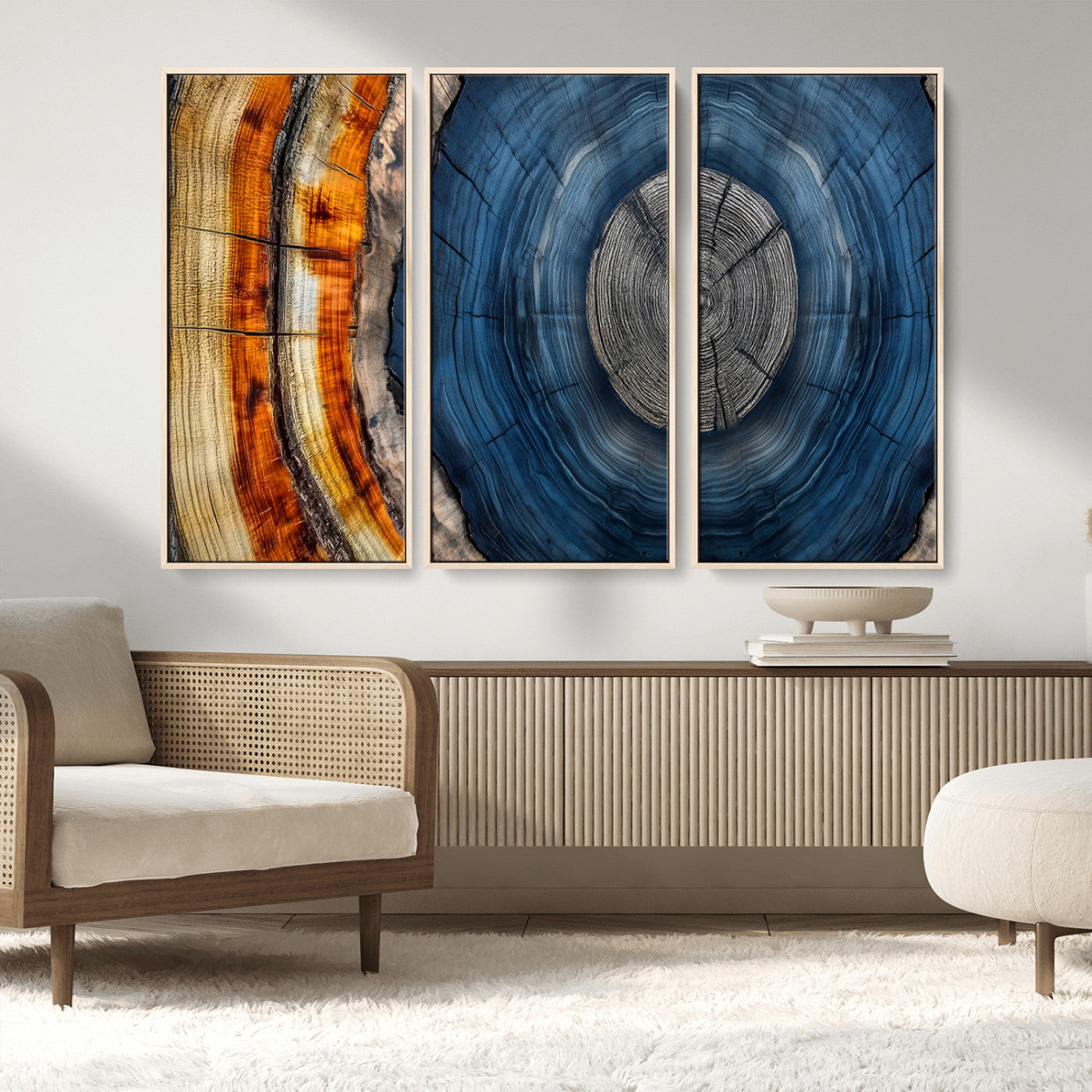 Abstract Tree Rings Wall Art Canvas Print – Modern Wood
