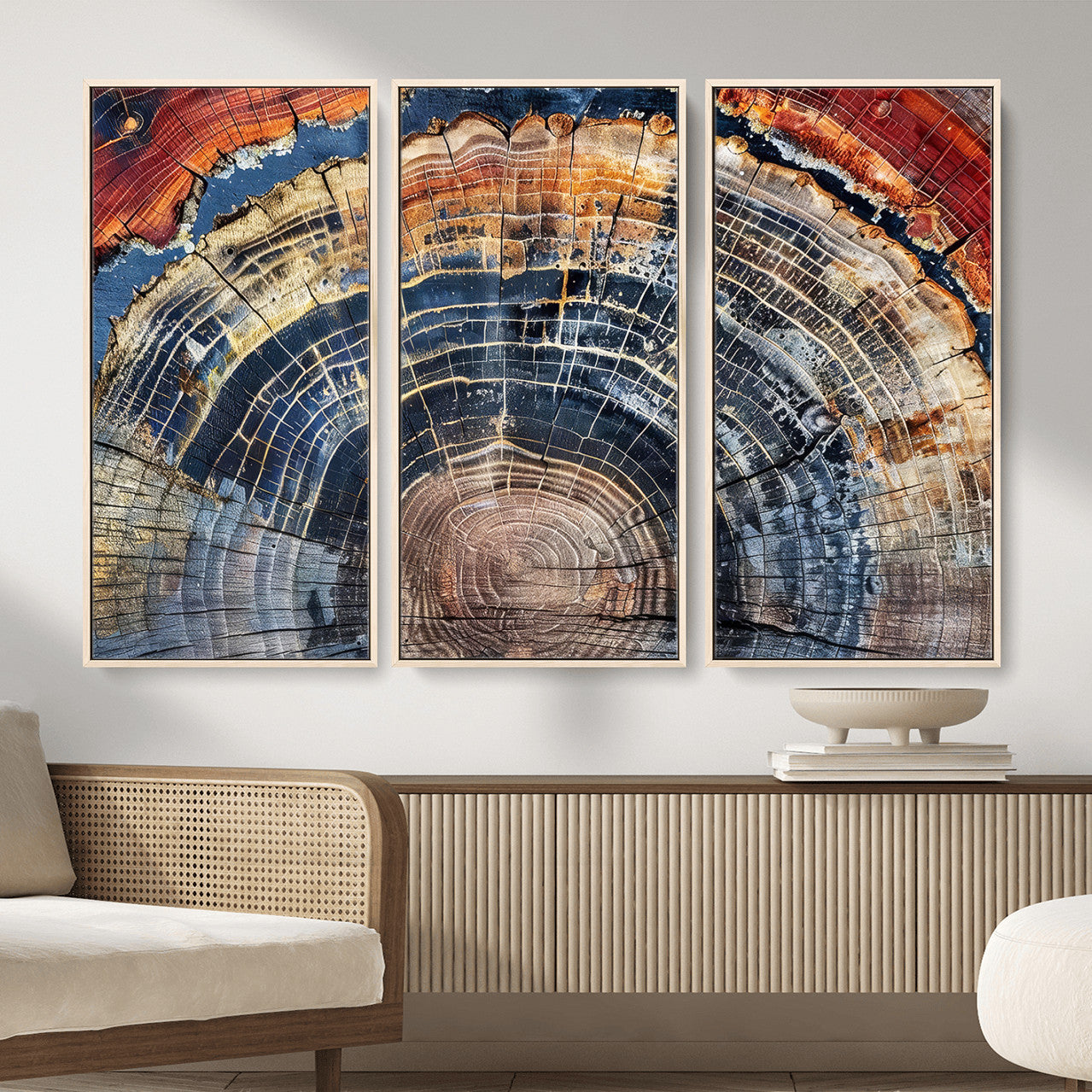Tree Rings Wall Art Canvas Print – Framed Wood Art Picture