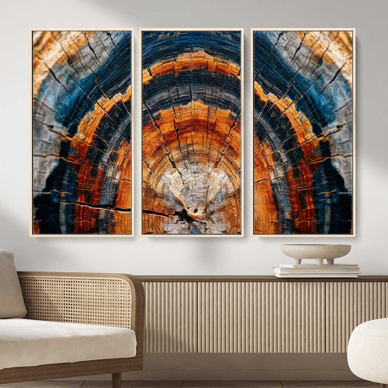 Abstract Wood Grain Canvas Print, Tree Ring Pattern Wall