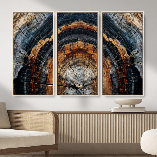 Abstract Wood Grain Canvas Print, Tree Ring Pattern Wall