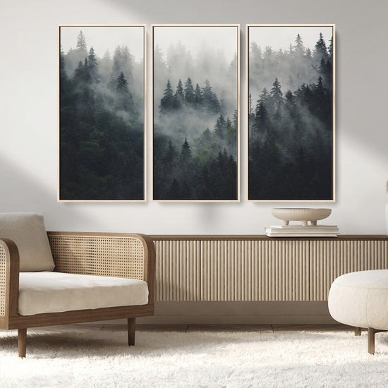 Nature Wall Decor - Serene Triptych Nature Print – Woodland