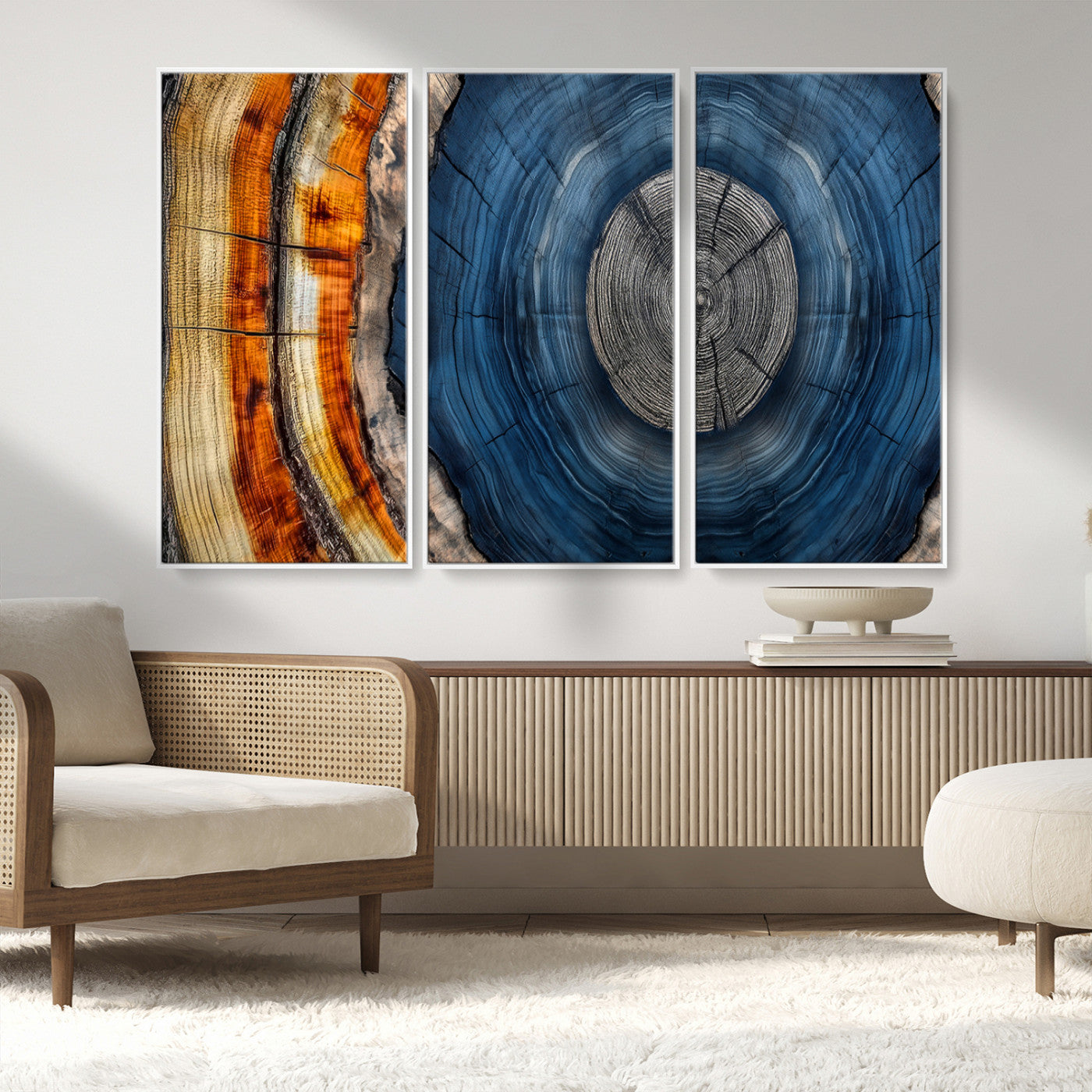 Abstract Tree Rings Wall Art Canvas Print – Modern Wood