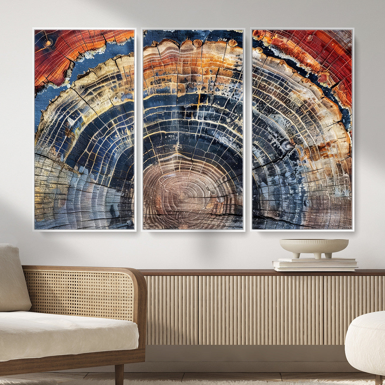 Tree Rings Wall Art Canvas Print – Framed Wood Art Picture