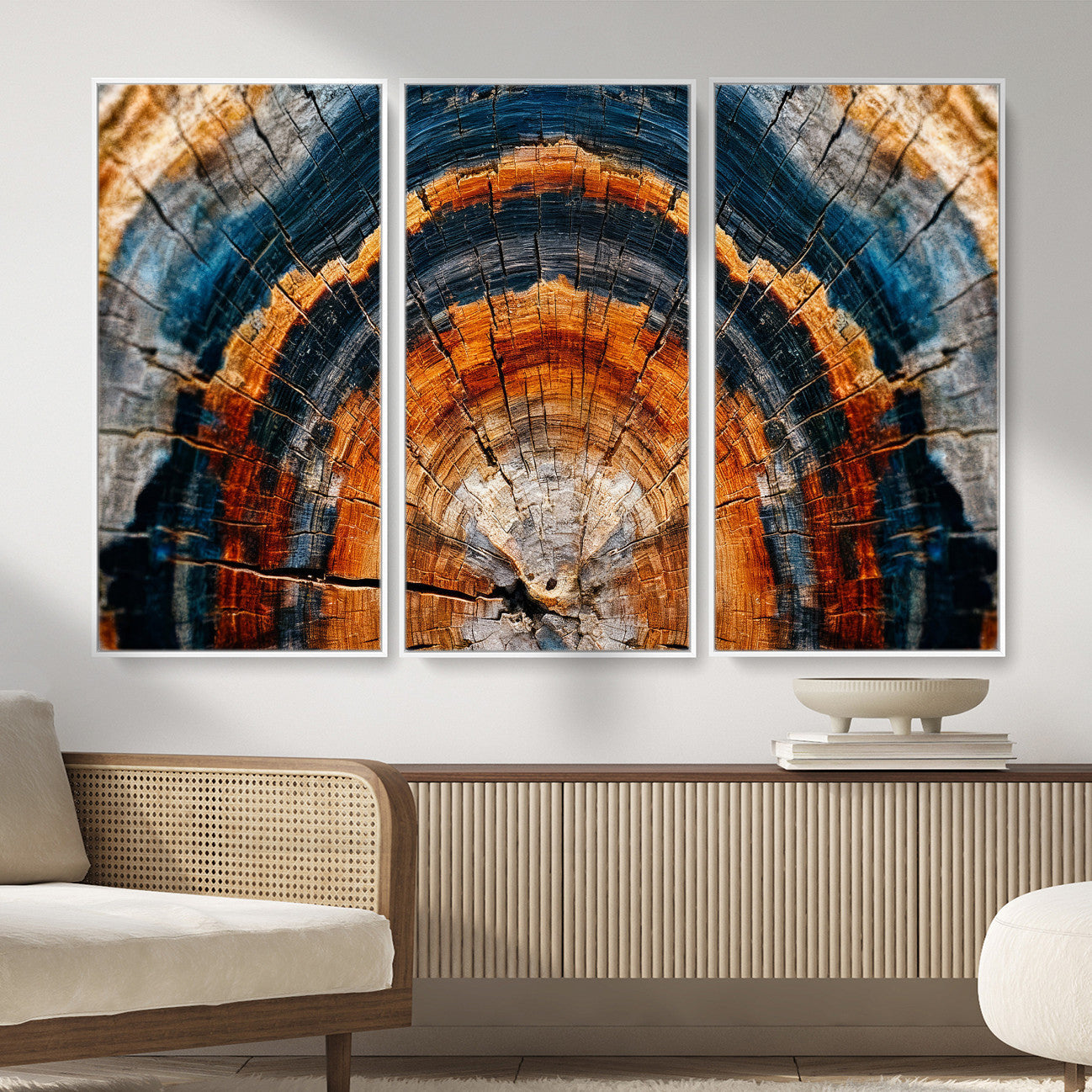 Abstract Wood Grain Canvas Print, Tree Ring Pattern Wall