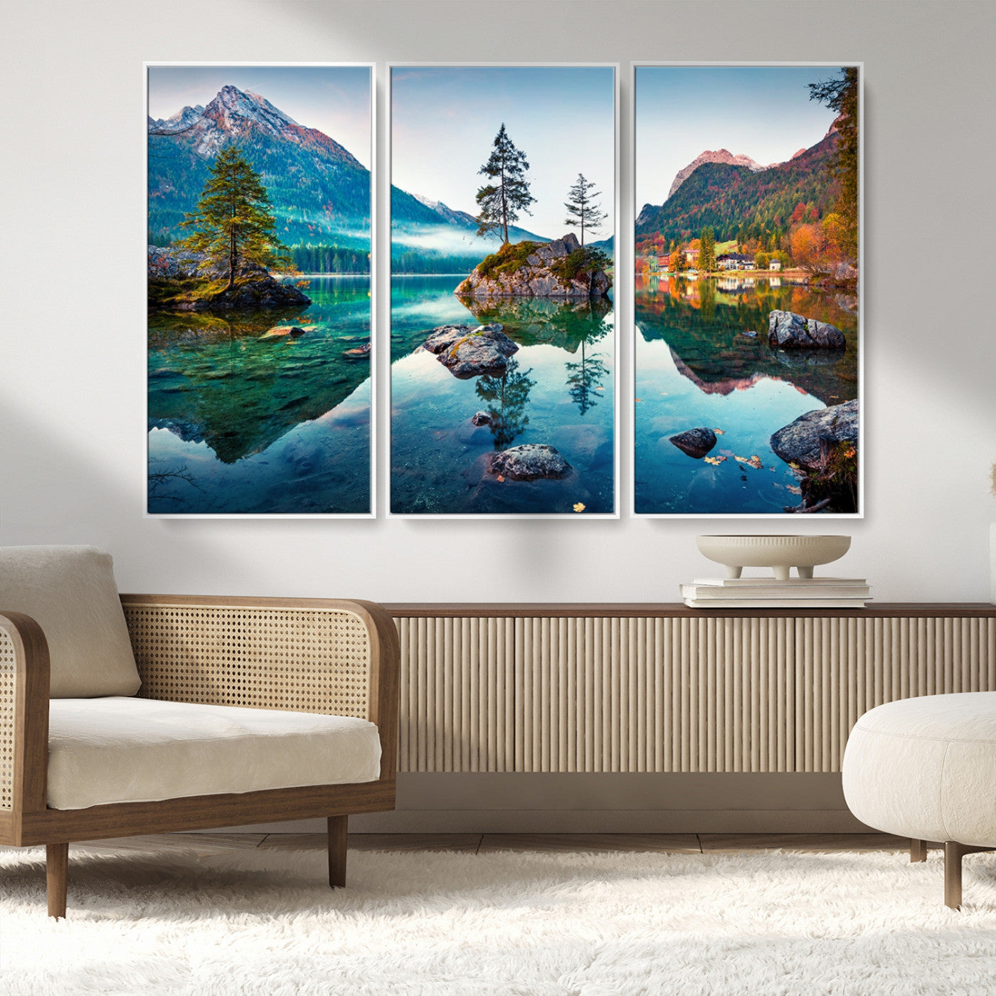 Crystal Clear Lake Wall Art | Mountains Wall Art Canvas | 3