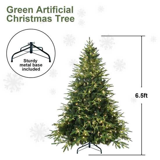 7.5ft Pre-Lit Artificial Christmas Tree with 650 Warm Lights