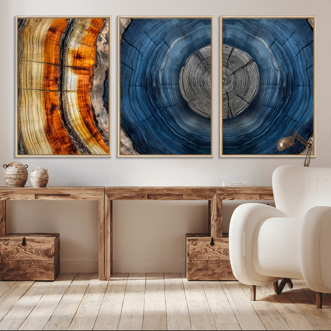 Abstract Tree Rings Wall Art Canvas Print – Modern Wood