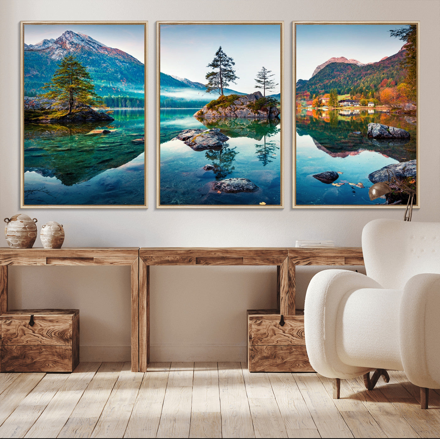 Crystal Clear Lake Wall Art | Mountains Wall Art Canvas | 3