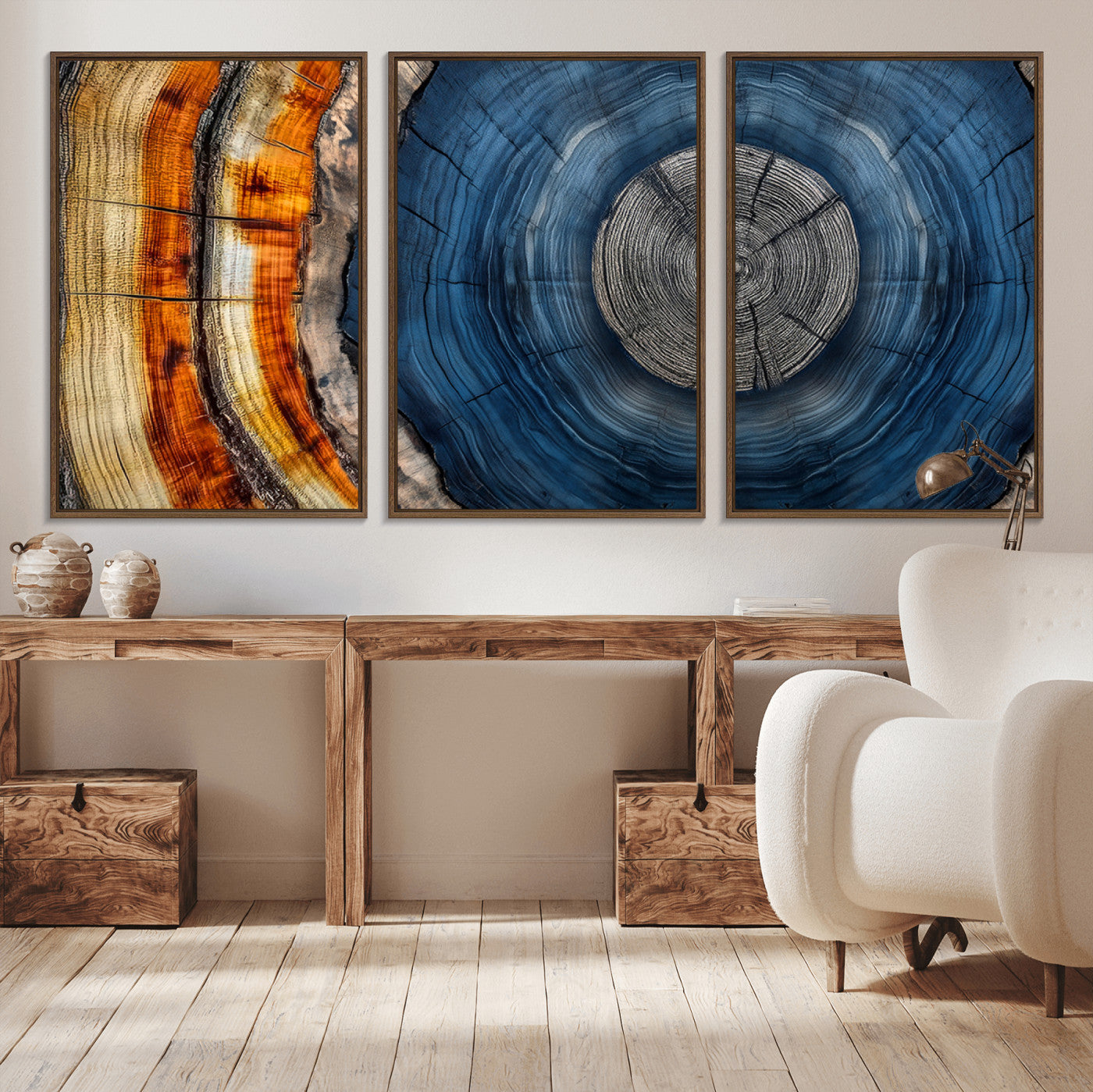 Abstract Tree Rings Wall Art Canvas Print – Modern Wood