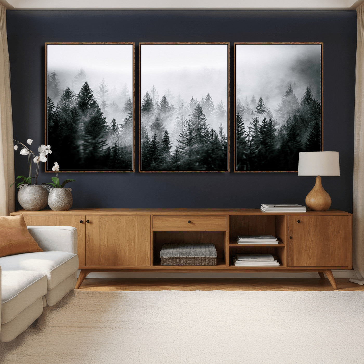 Foggy Forest Wall Art Canvas Print – Mountain Woodland