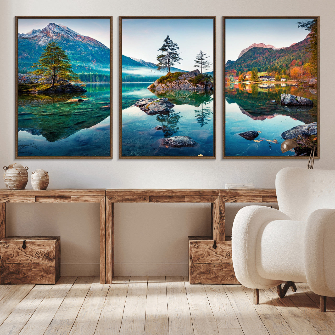 Crystal Clear Lake Wall Art | Mountains Wall Art Canvas | 3