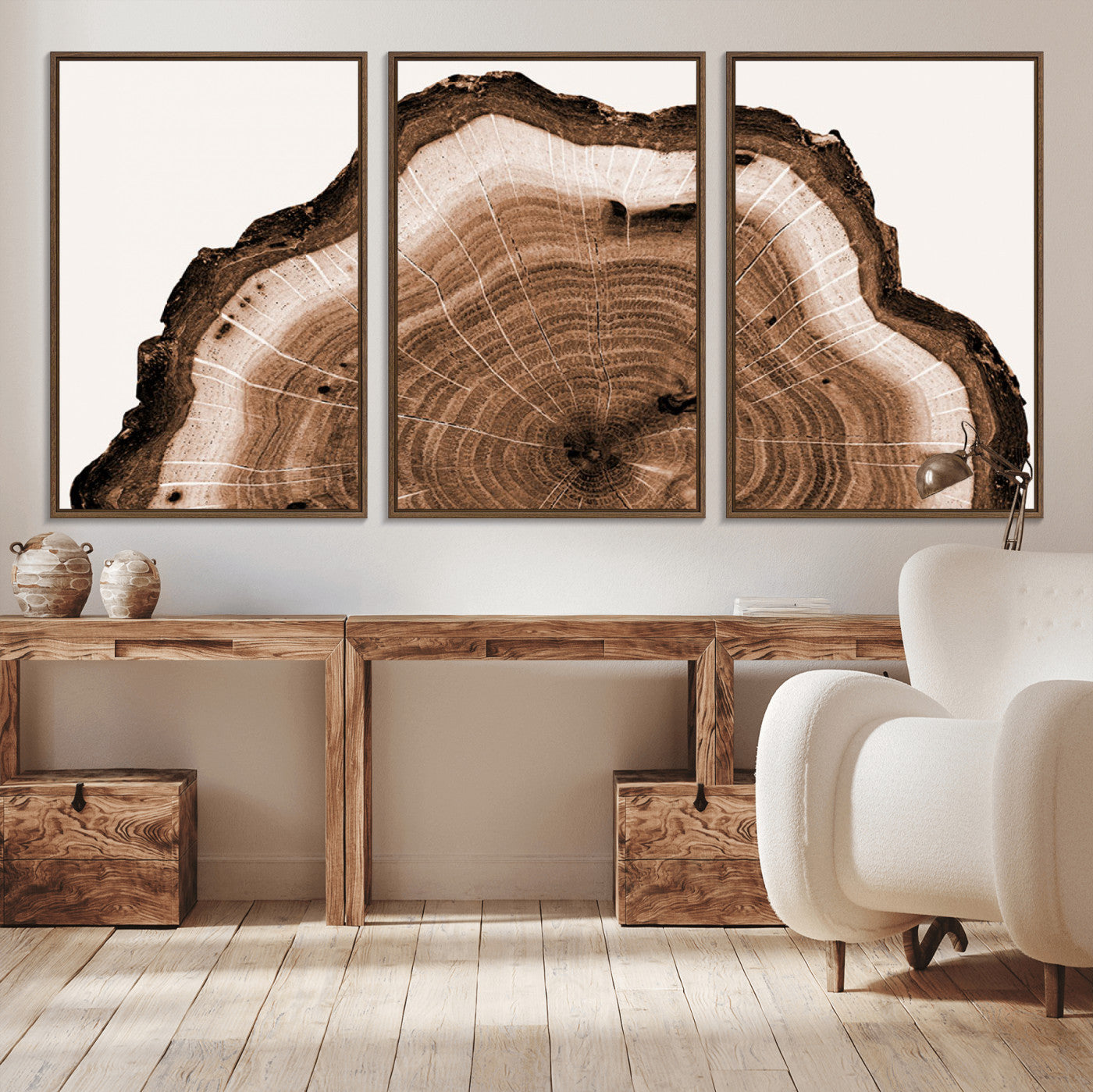 Rustic Wood Rings Wall Art | Nature-Inspired Tree Ring