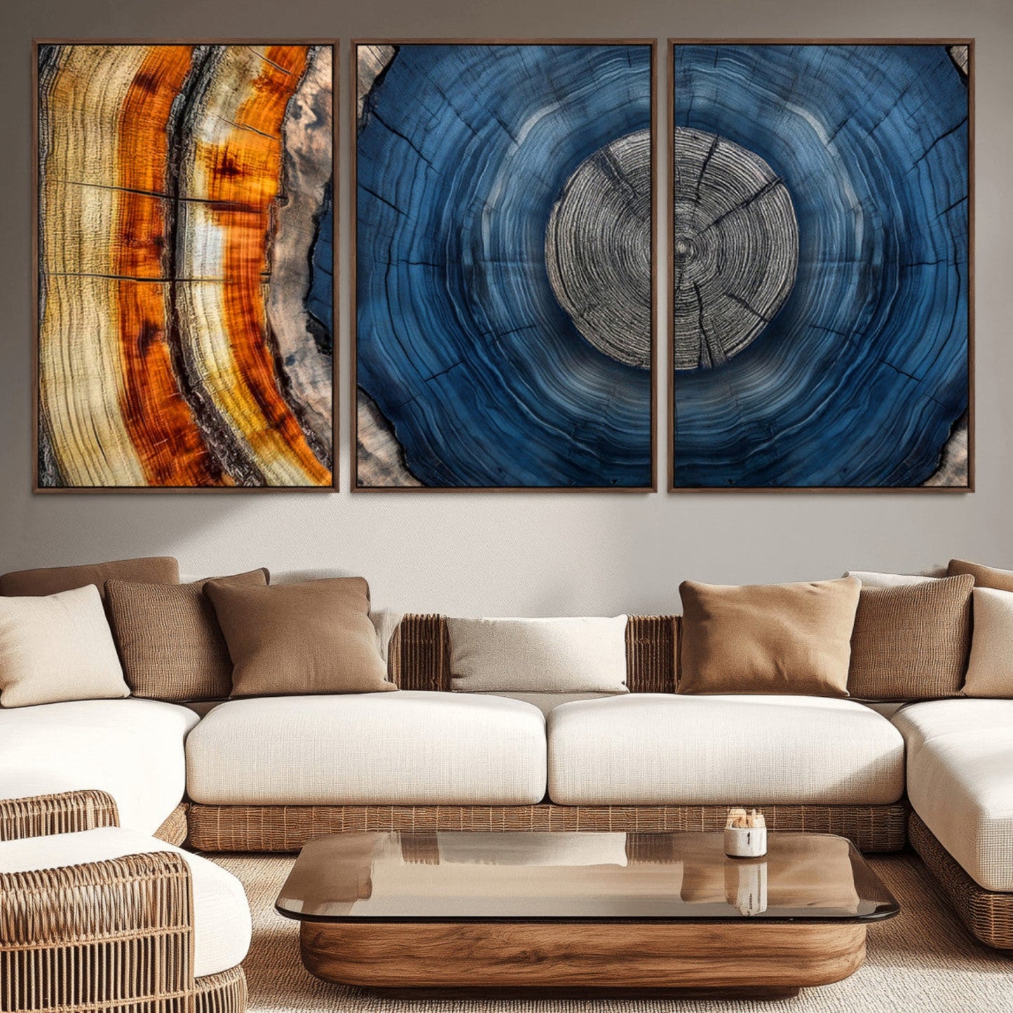 Abstract Tree Rings Wall Art Canvas Print – Modern Wood