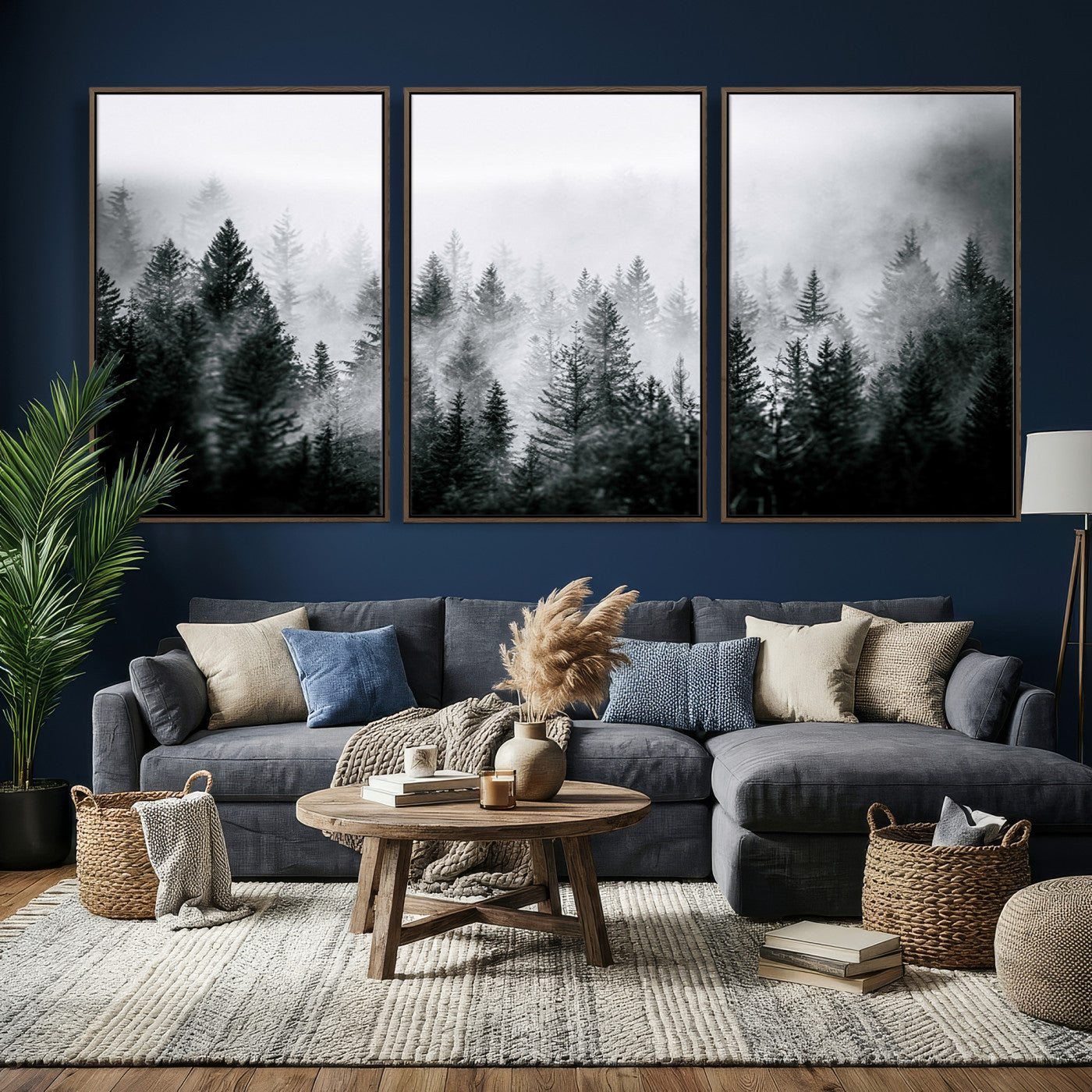 Foggy Forest Wall Art Canvas Print – Mountain Woodland