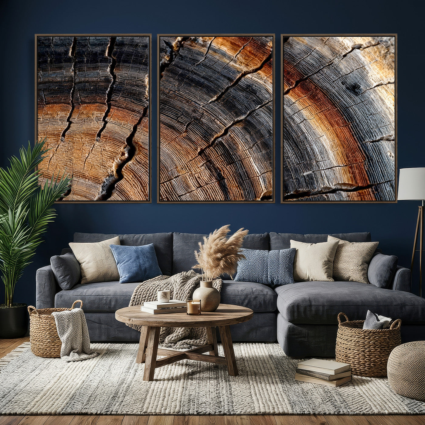 Abstract Tree Ring Wall Art Print – Natural Rustic Wood