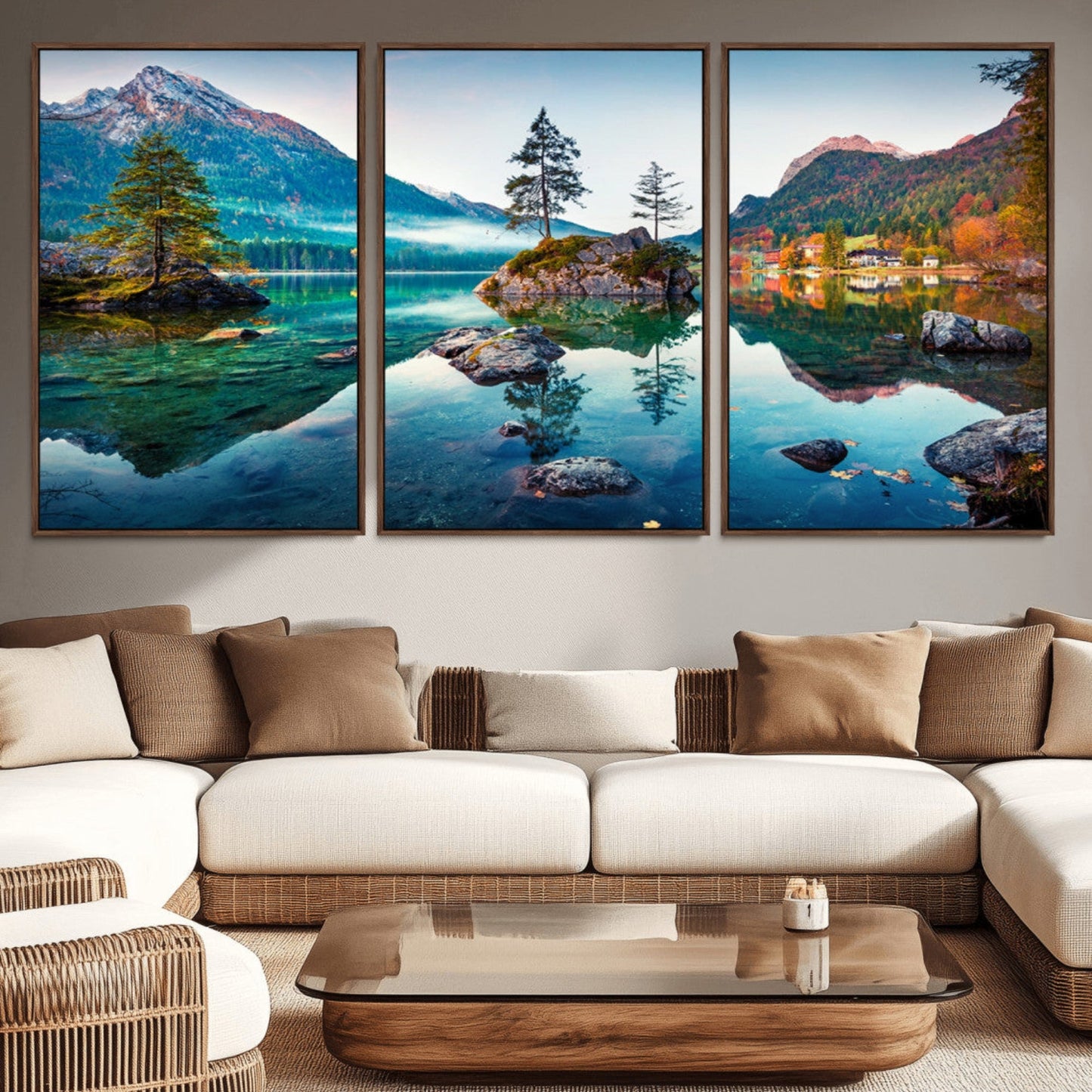 Crystal Clear Lake Wall Art | Mountains Wall Art Canvas | 3