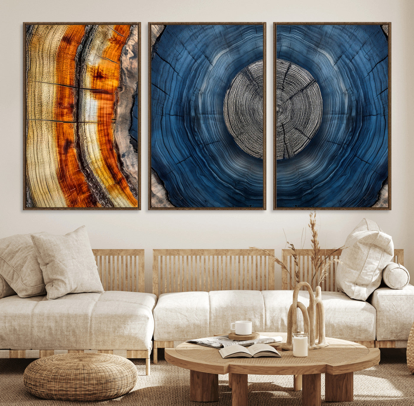 Abstract Tree Rings Wall Art Canvas Print – Modern Wood