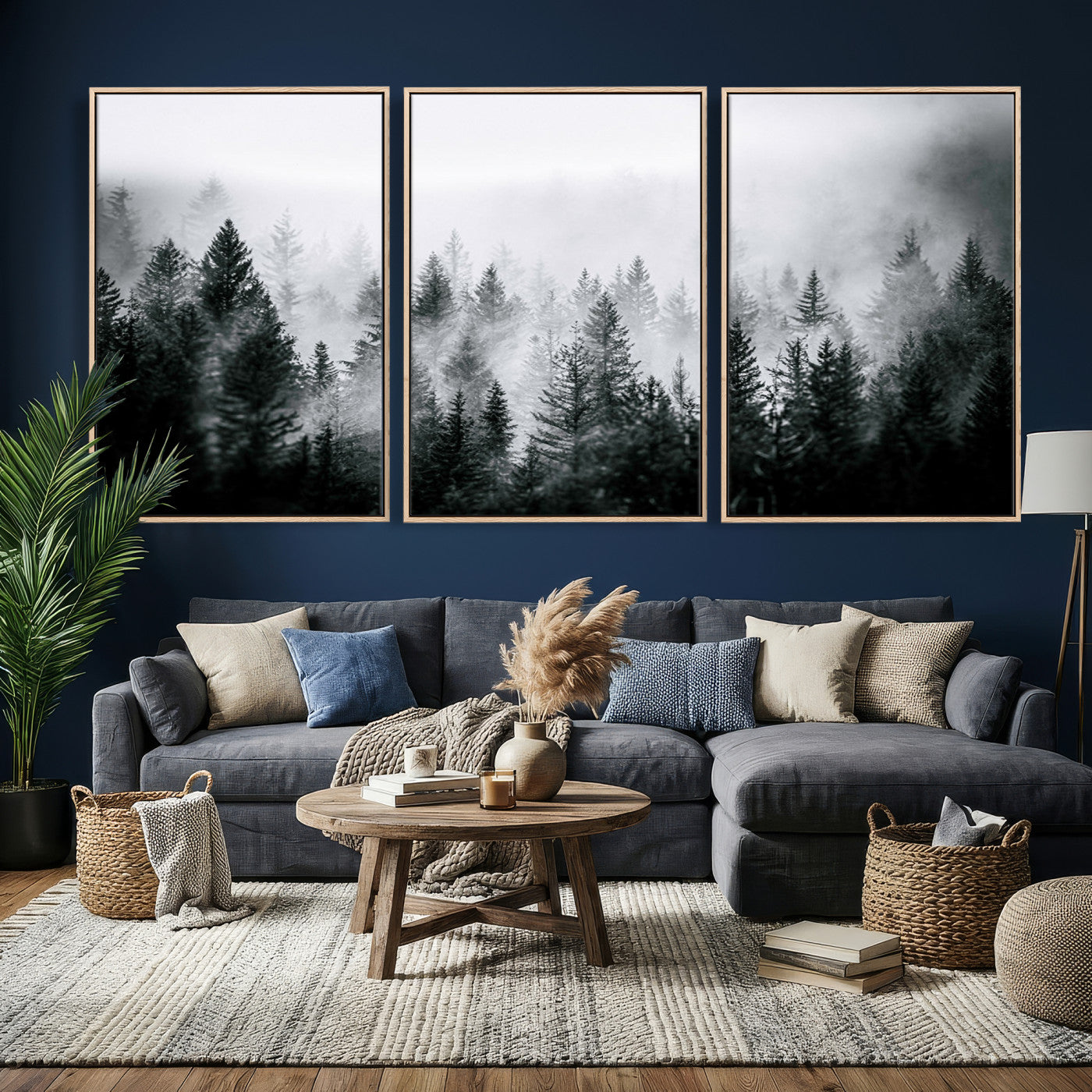 Foggy Forest Wall Art Canvas Print – Mountain Woodland