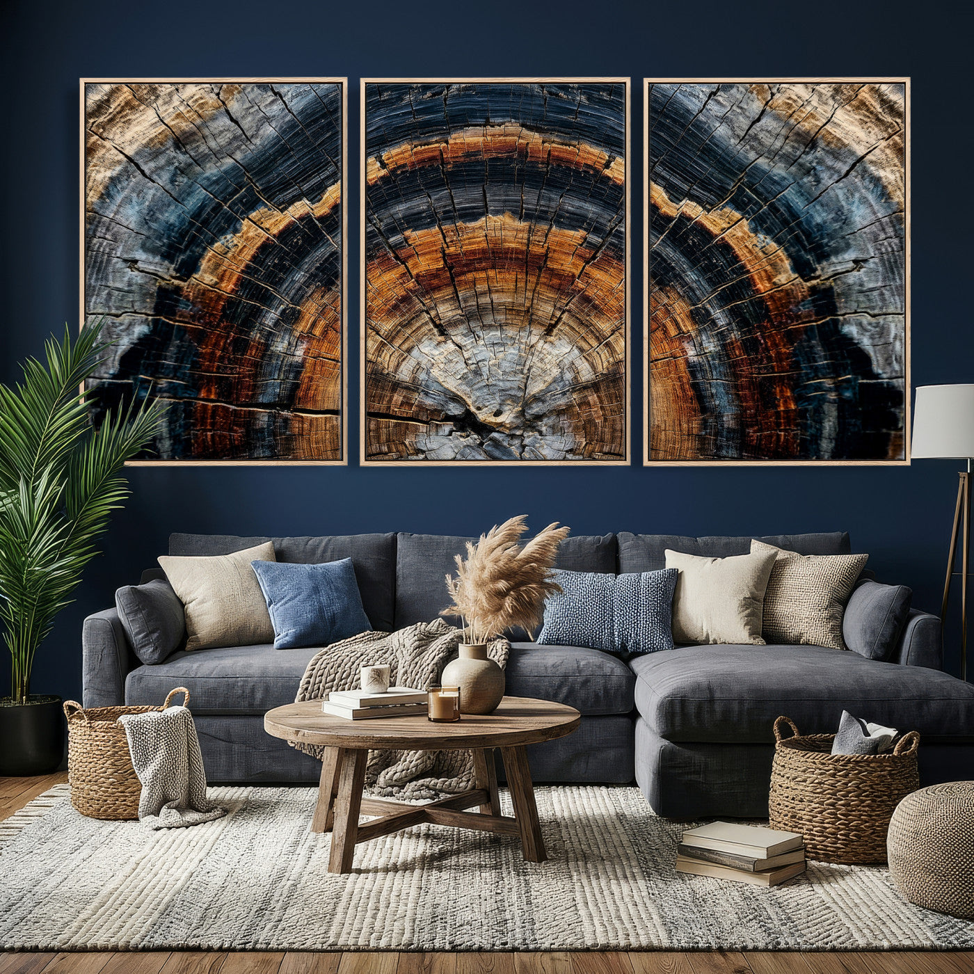 Abstract Wood Grain Canvas Print, Tree Ring Pattern Wall