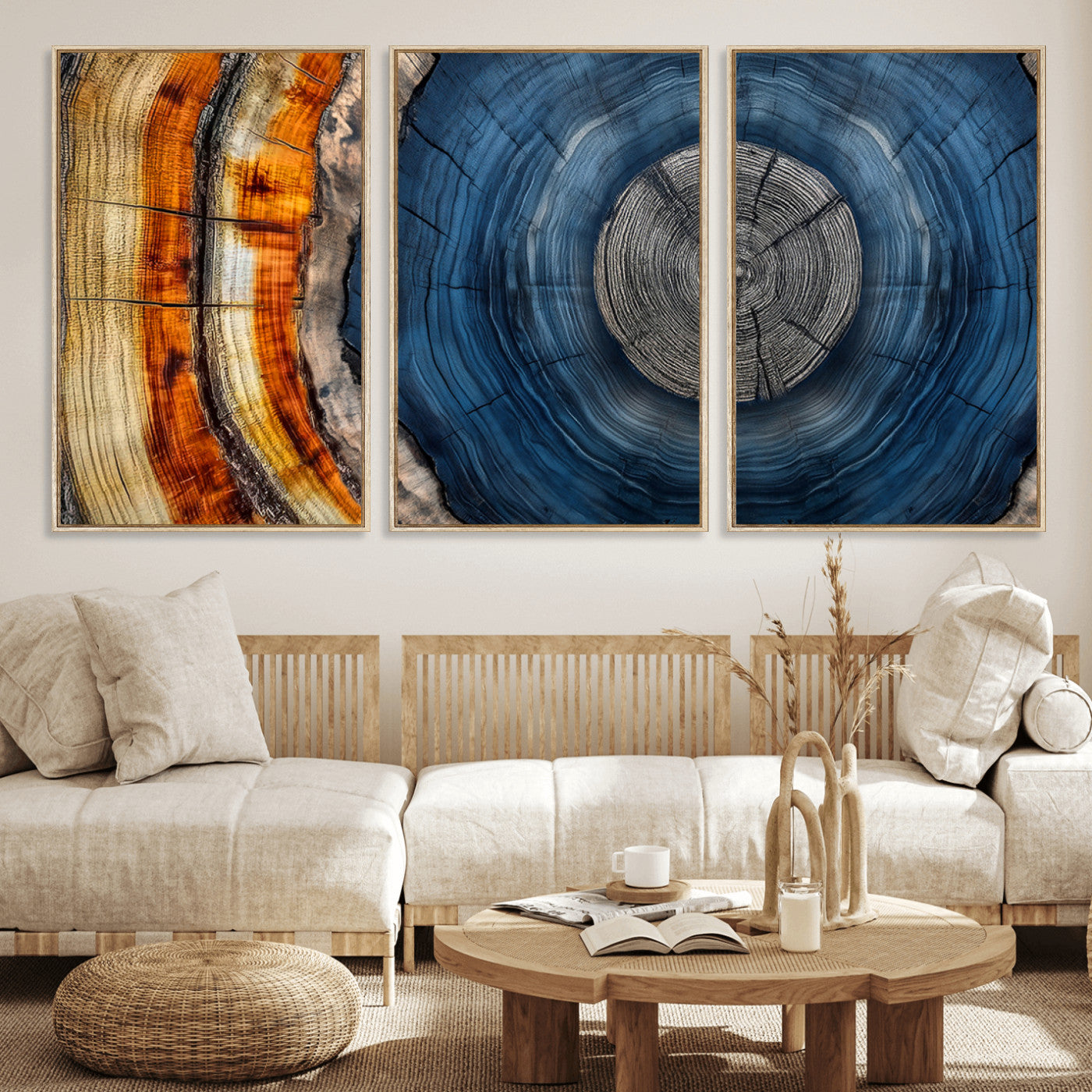 Abstract Tree Rings Wall Art Canvas Print – Modern Wood