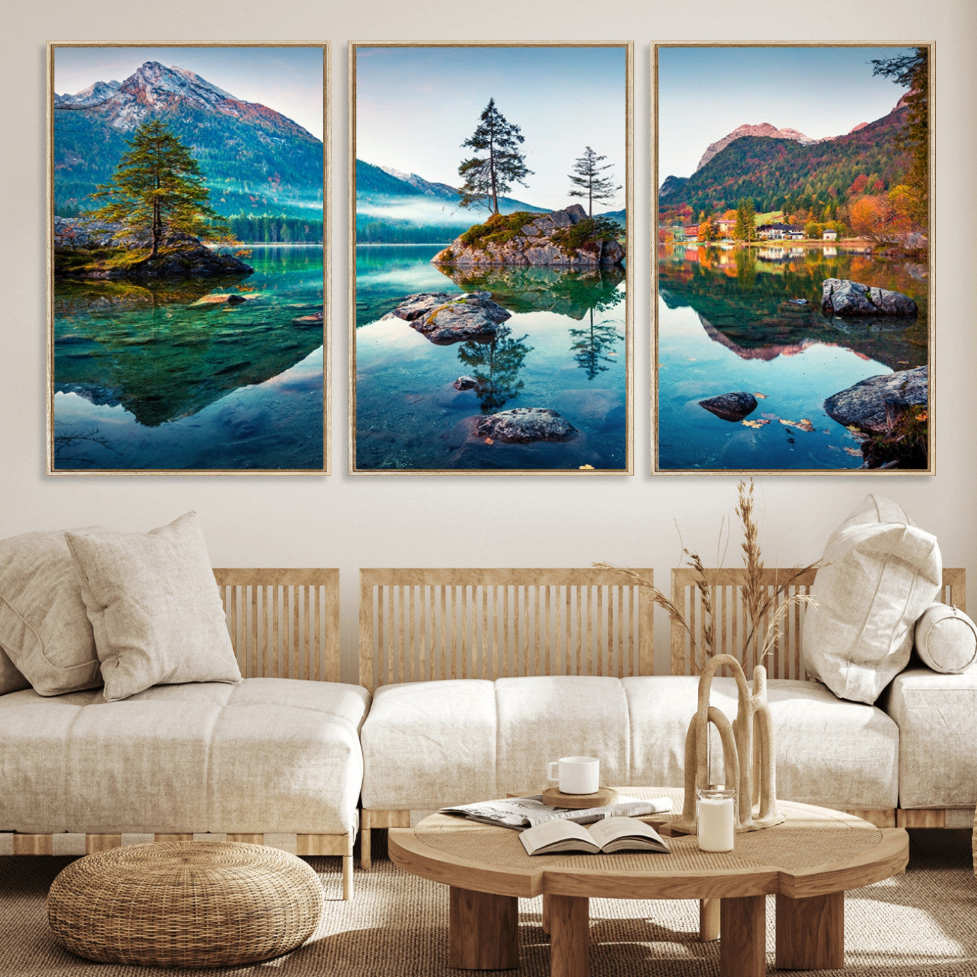 Crystal Clear Lake Wall Art | Mountains Wall Art Canvas | 3